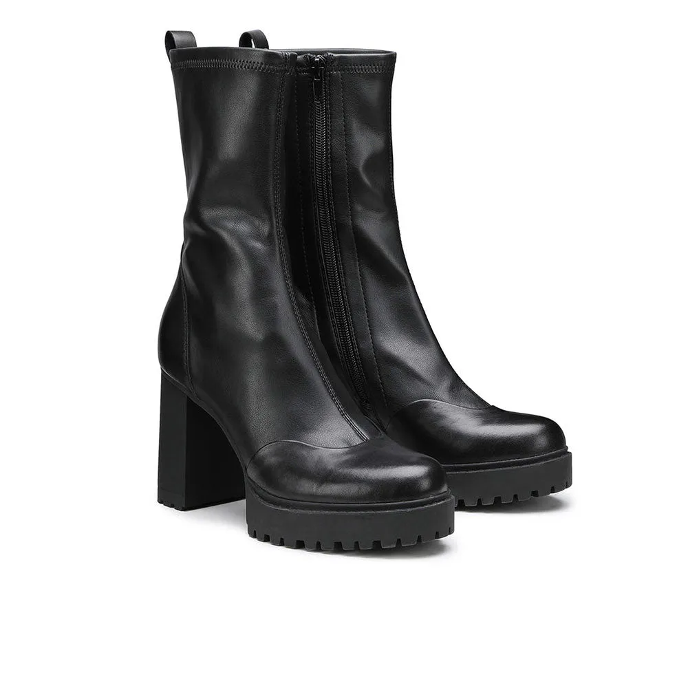 Scarpe Donna CULT Jagger 4110 Stivaletti con Tacco in Pelle Nera