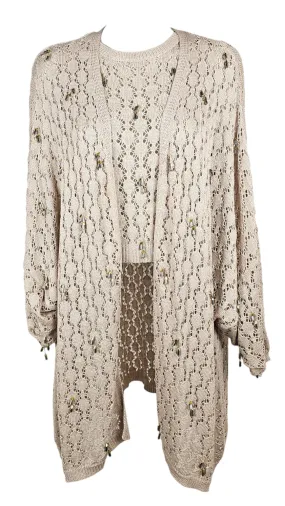 Set cardigan e gilet ricamato