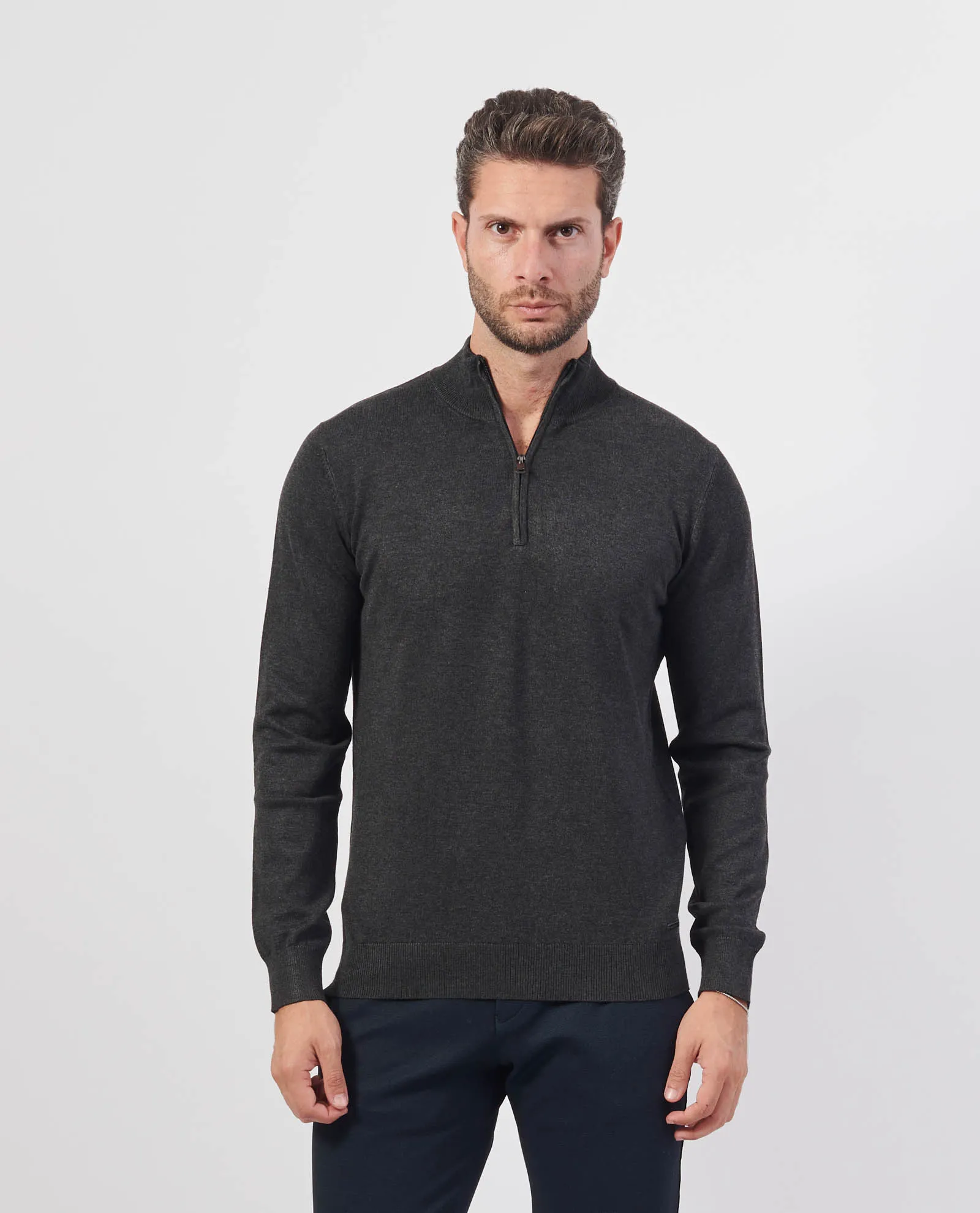SETTE/MEZZO      Maglione uomo Settemezzo con mezza zip