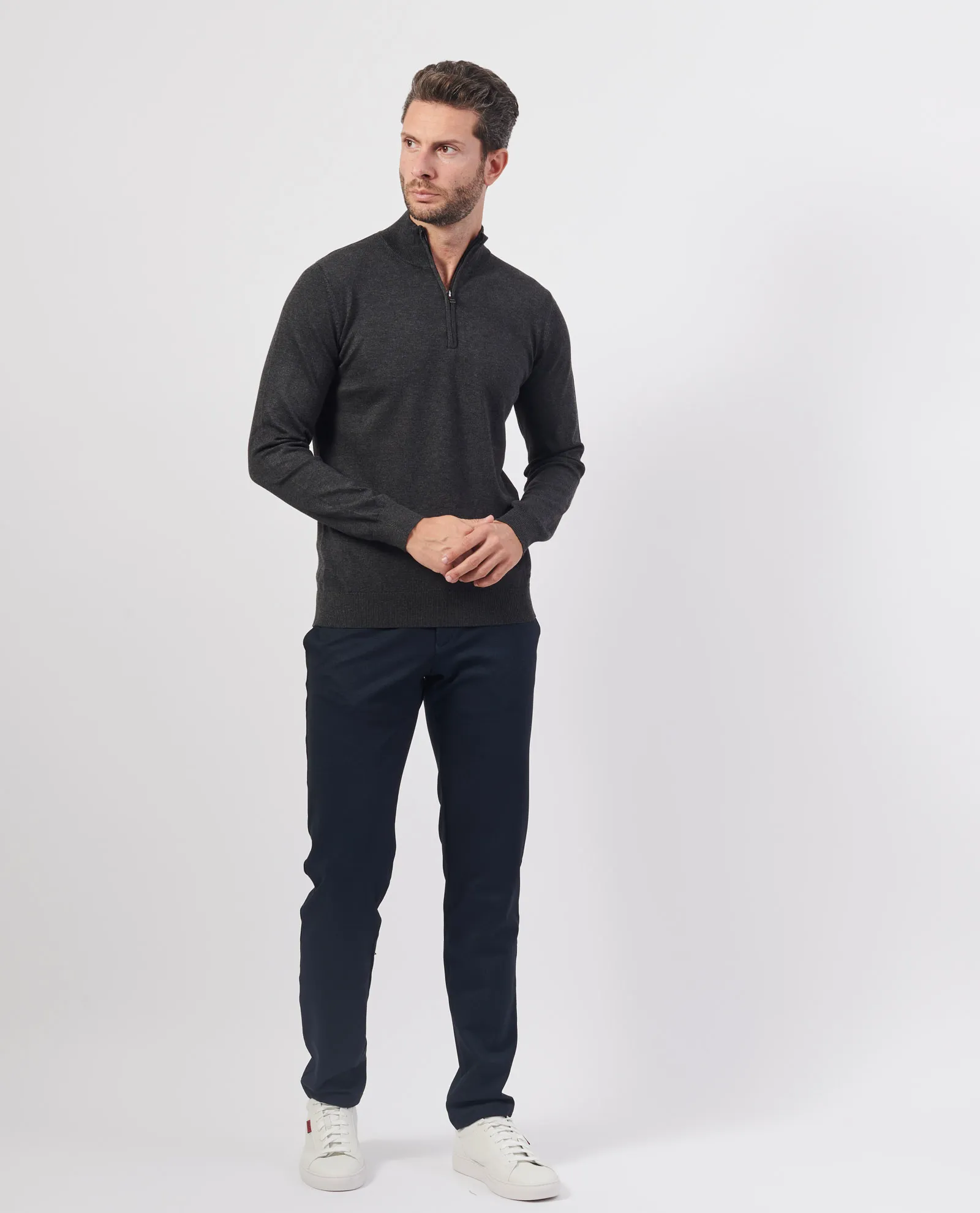 SETTE/MEZZO      Maglione uomo Settemezzo con mezza zip