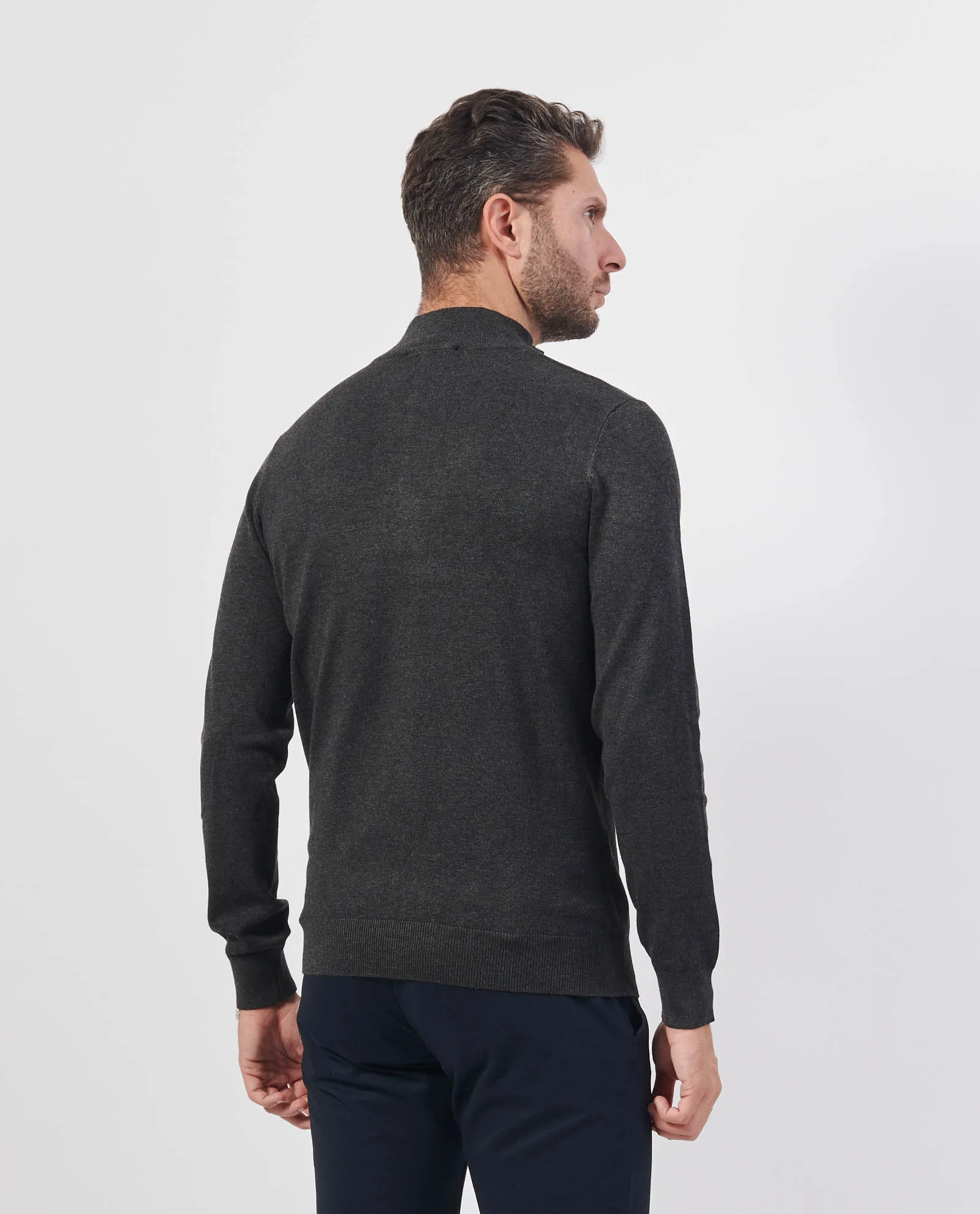 SETTE/MEZZO      Maglione uomo Settemezzo con mezza zip