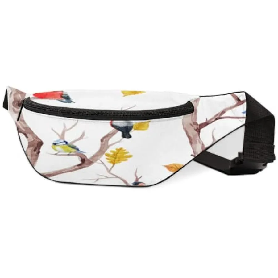 Simpatici uccelli animali Marsupio per donne uomini, pittura ad acquerello Sport Marsupio Marsupio leggero, borsa da cintura reg