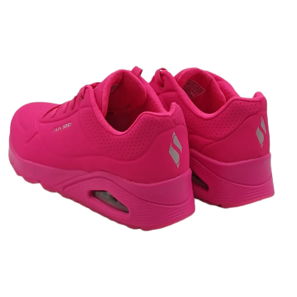 Sneaker Donna ecopelle SKECHERS 73667 UNO GOLDEN AIR HTPK
