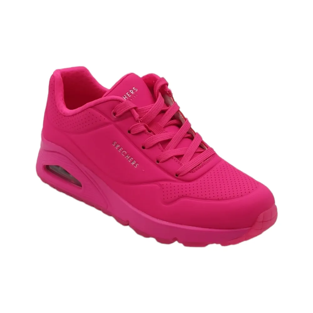 Sneaker Donna ecopelle SKECHERS 73667 UNO GOLDEN AIR HTPK