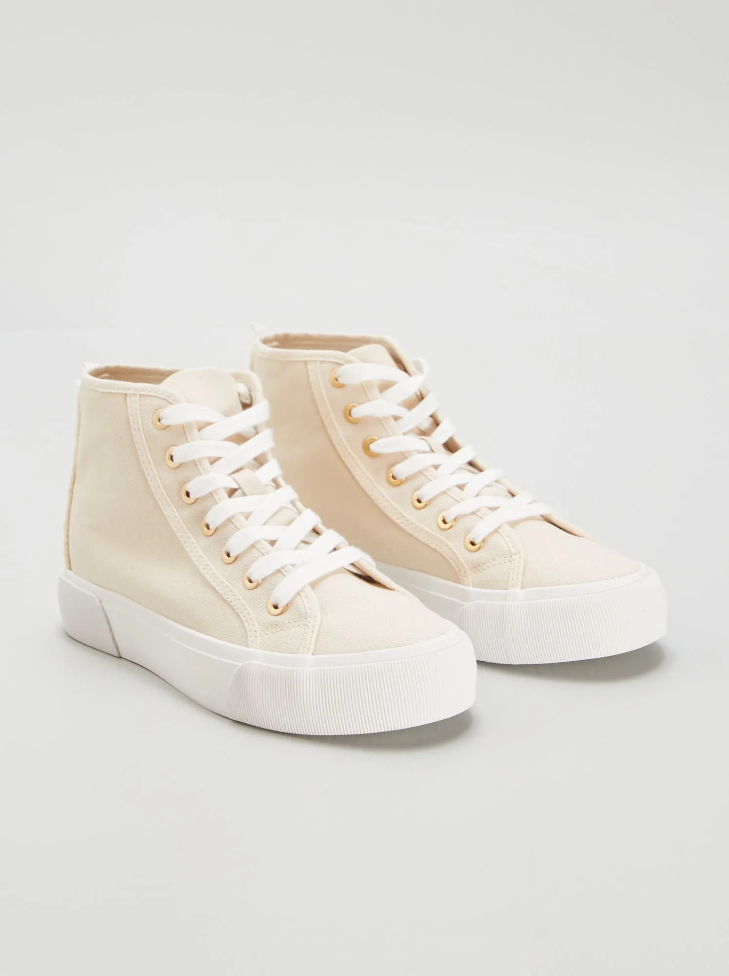 Sneakers alte in tela - BIANCO