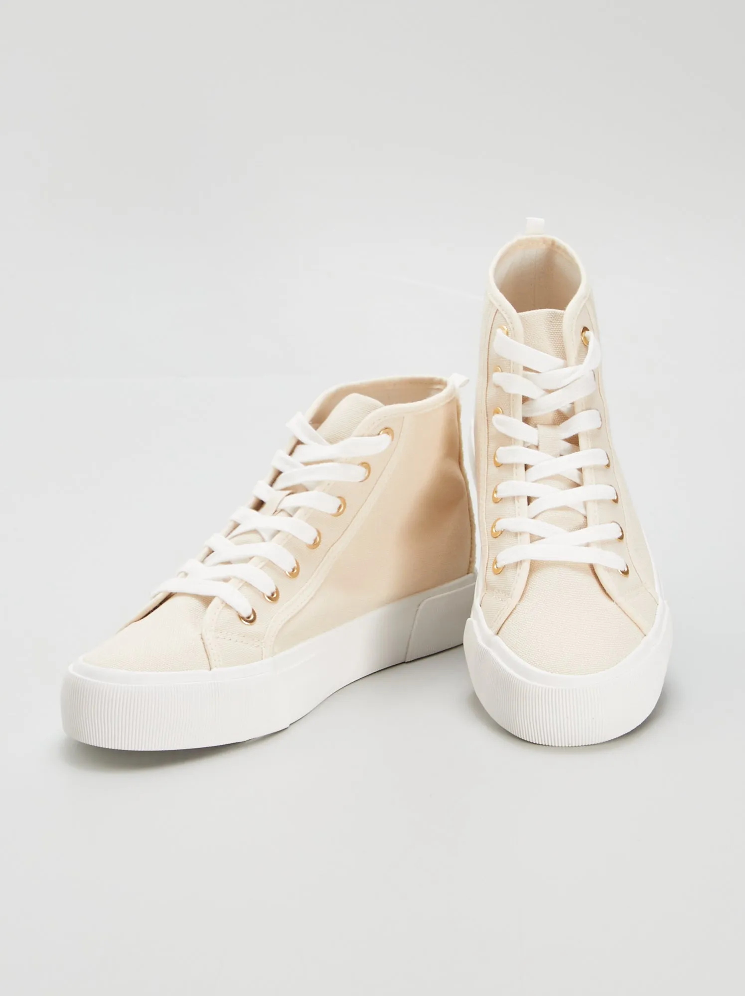 Sneakers alte in tela - BIANCO