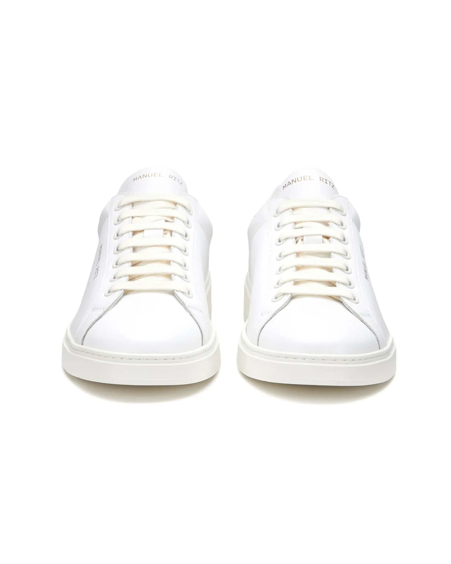 Sneakers bianca in pelle con logo scritta a lato