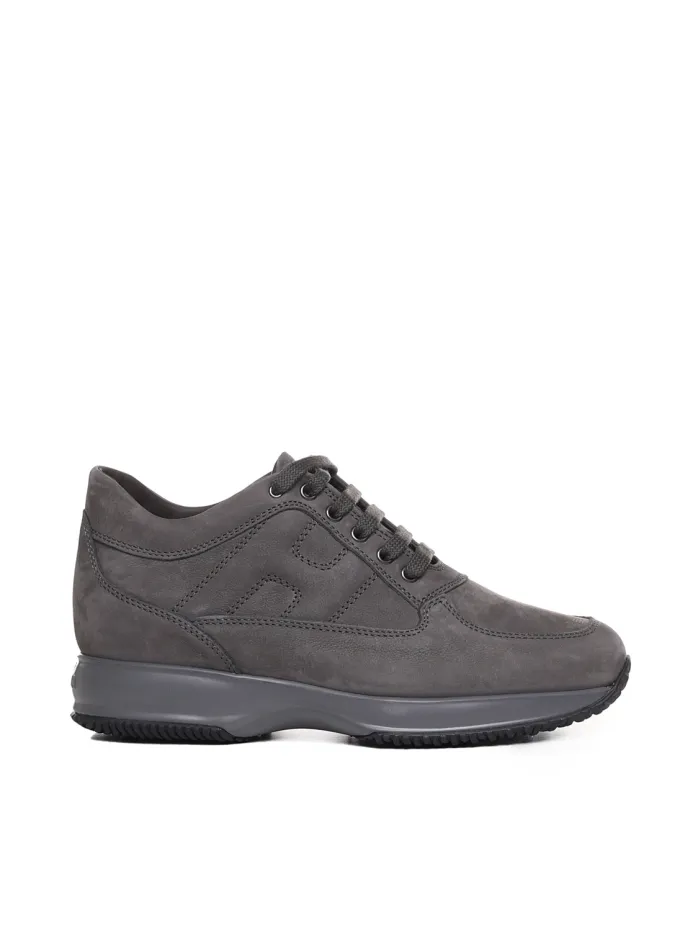 Sneakers interactive grigia in camoscio