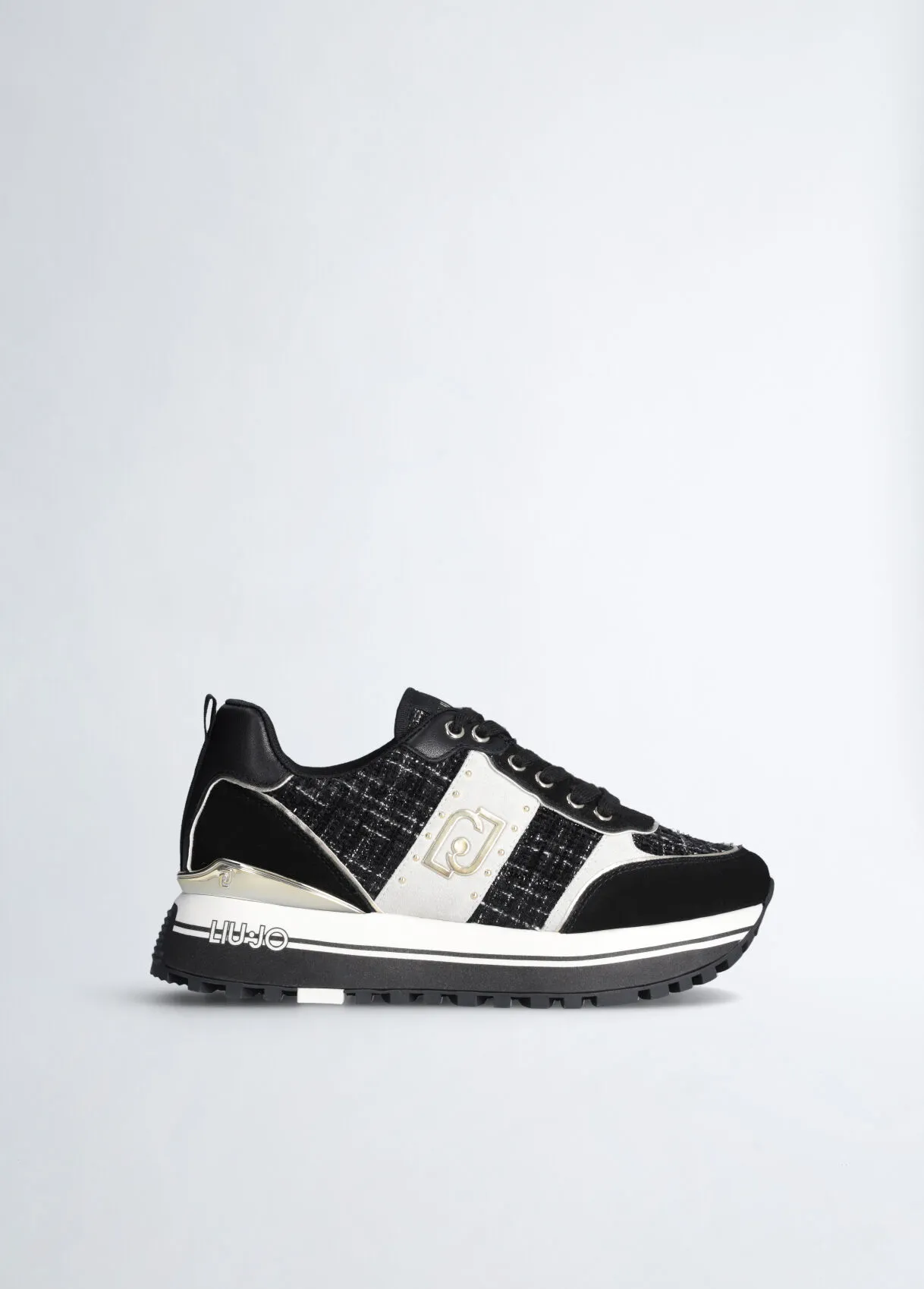 Sneakers platform in tweed