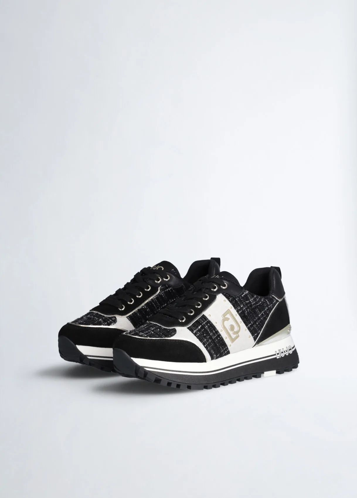 Sneakers platform in tweed