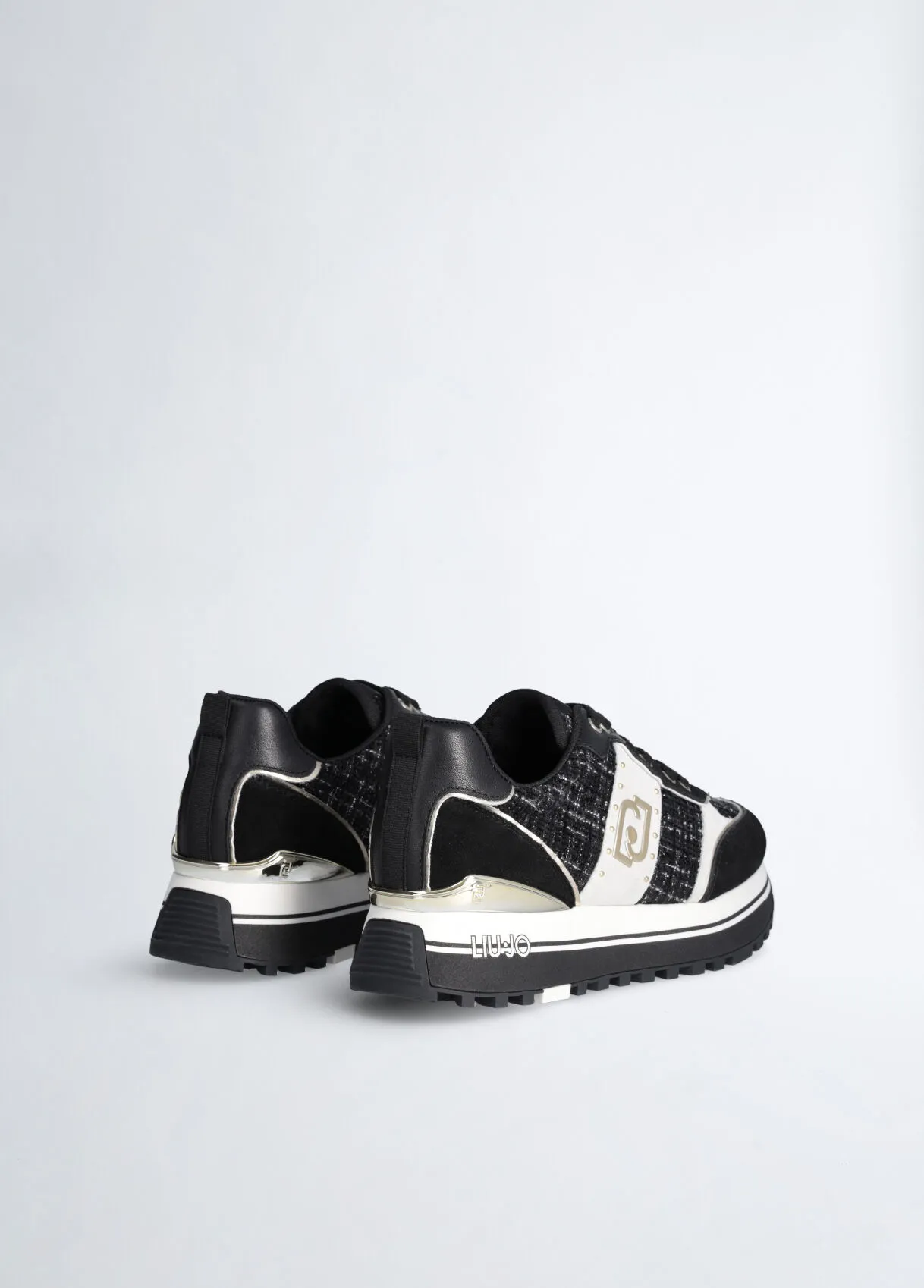 Sneakers platform in tweed