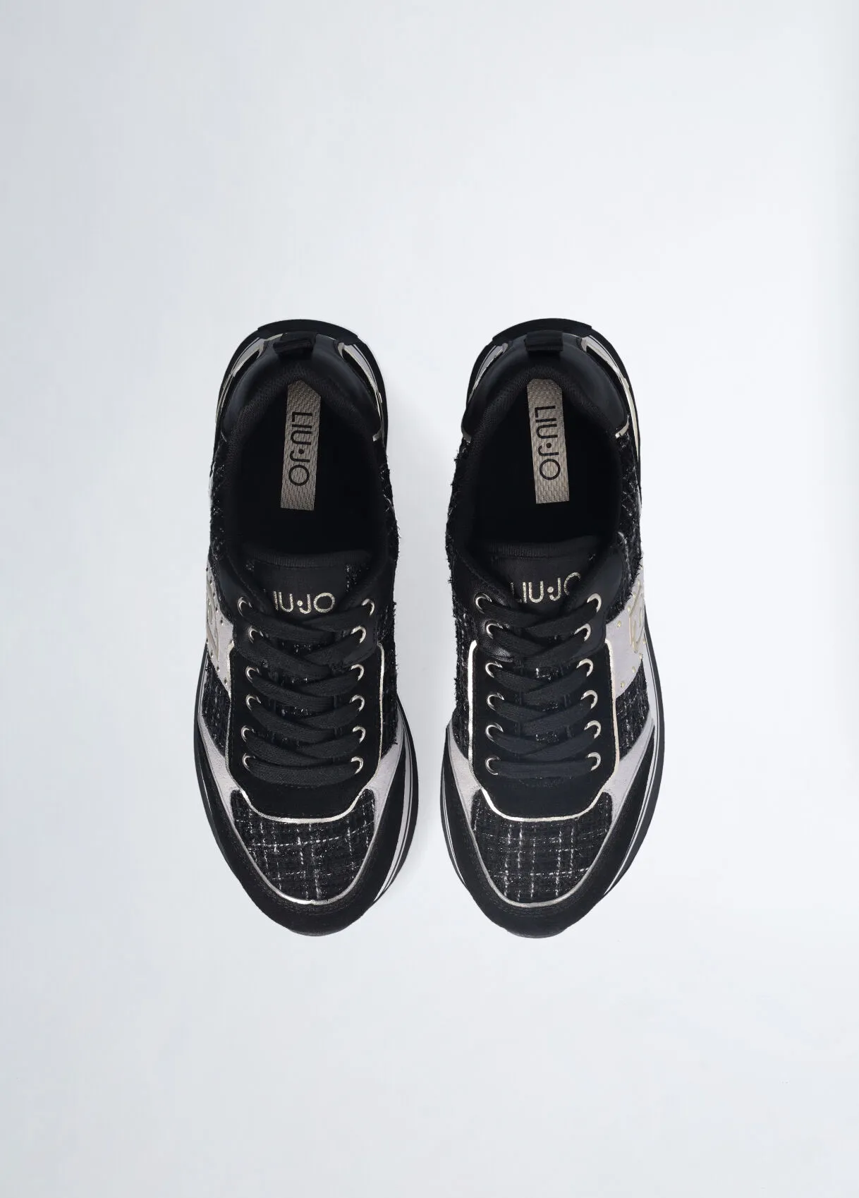 Sneakers platform in tweed