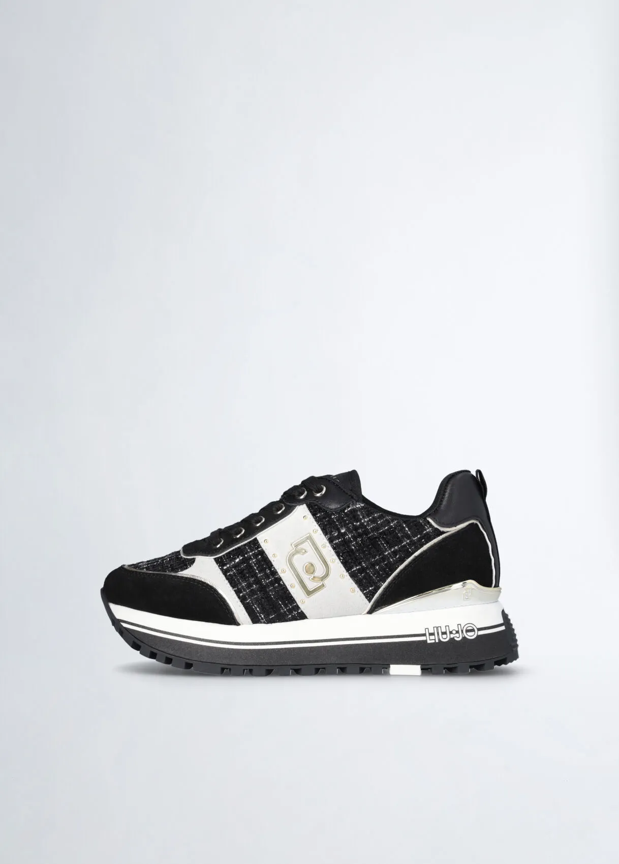Sneakers platform in tweed
