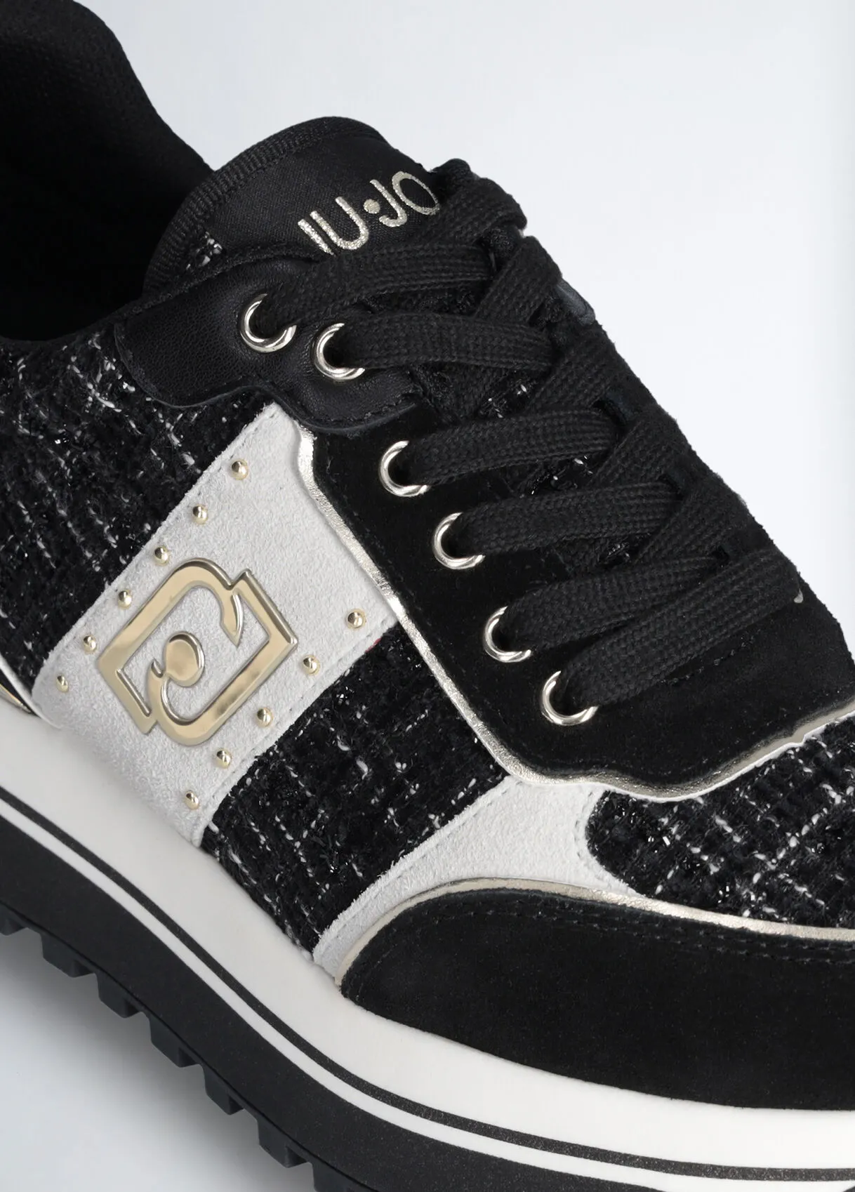 Sneakers platform in tweed