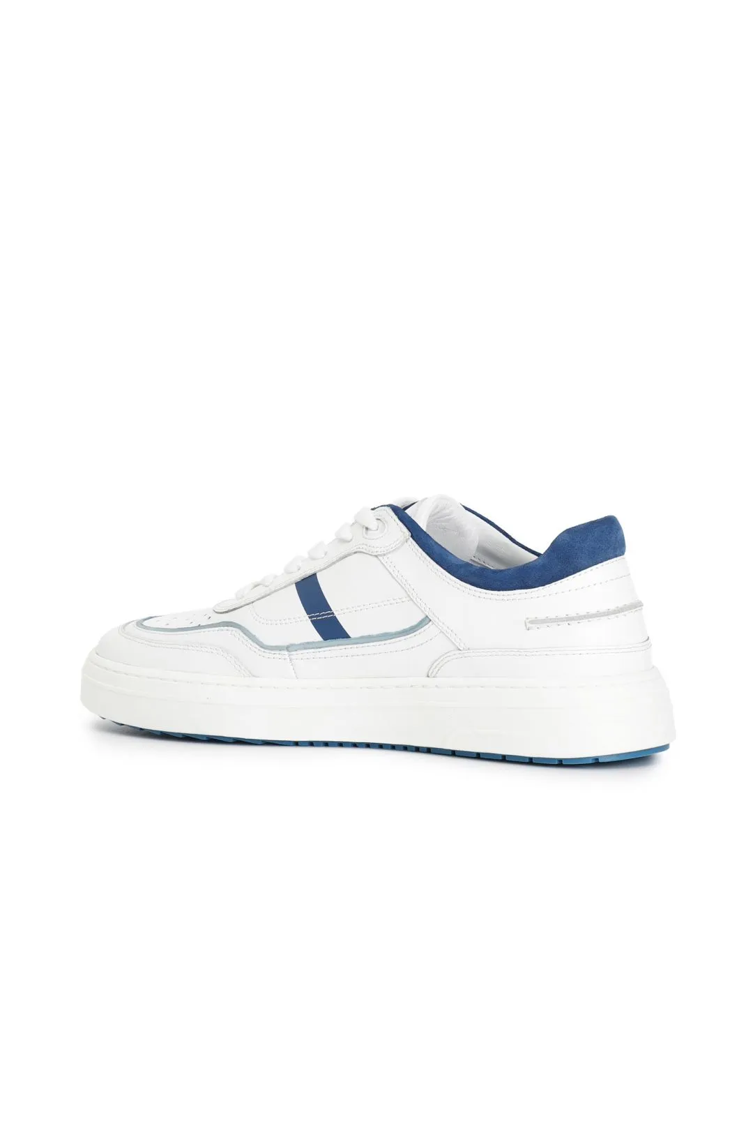 sneakers uomo in pelle bianco/celeste