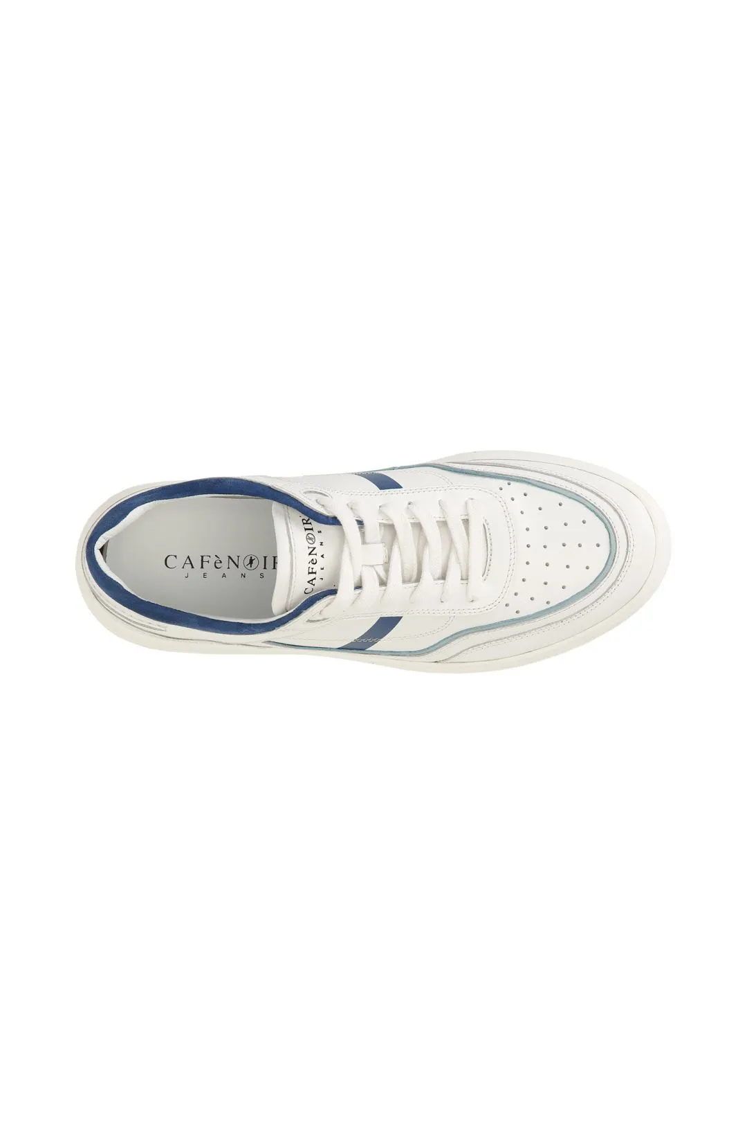 sneakers uomo in pelle bianco/celeste