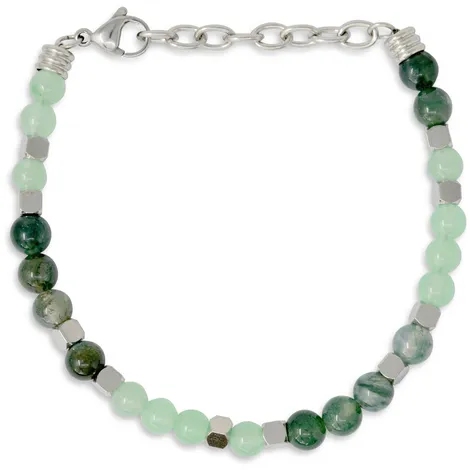 SOGNAMI UOMO Bracciale uomo in acciaio con pietre verdi Sognami