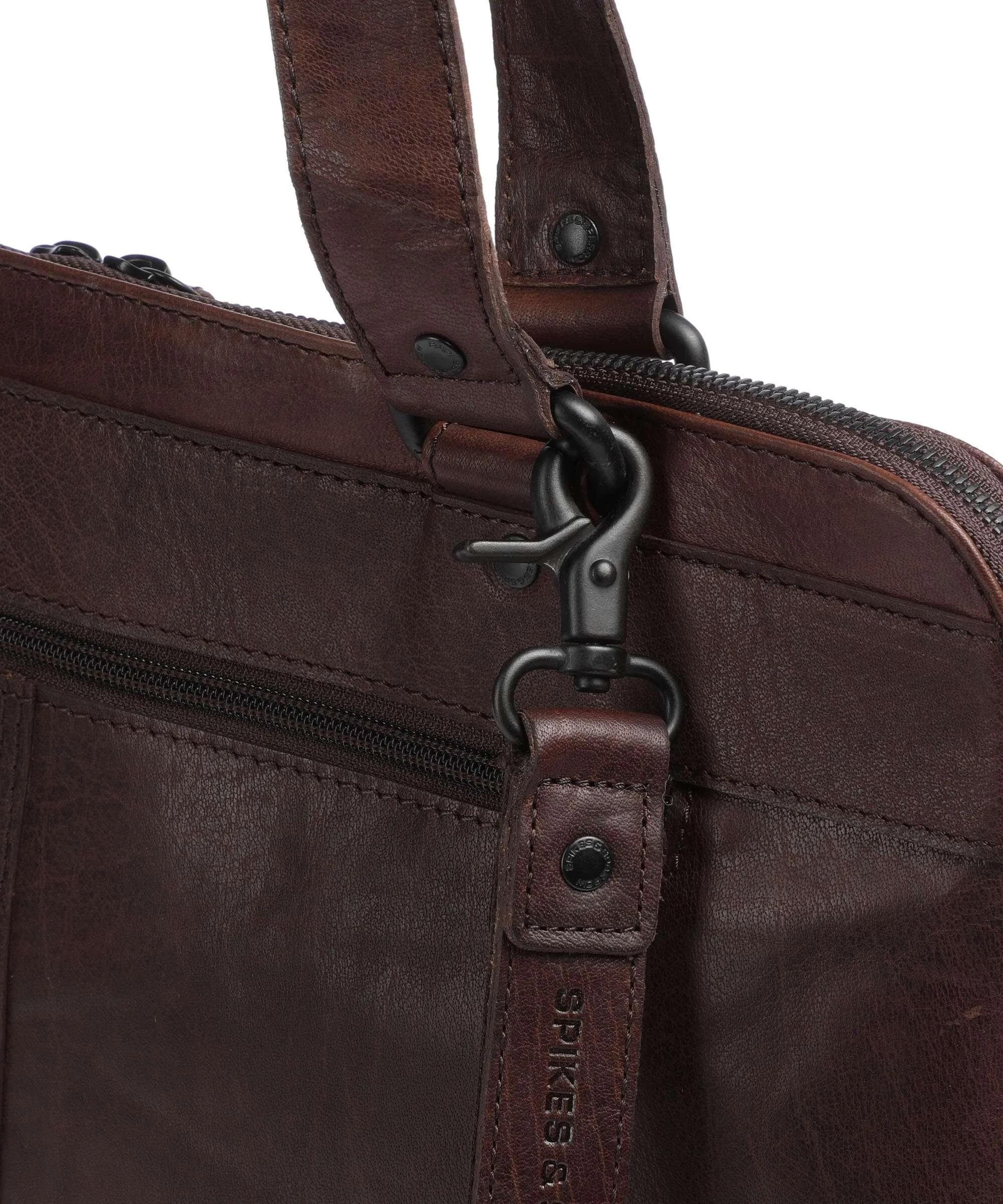  Spikes & Sparrow Bronco Borsa shopper 15″ pelle a grana fine marrone scuro  