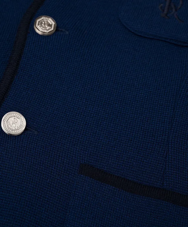 Stefano Ricci Cardigan blu per bambini realizzato in lana KY07007J02Y17403