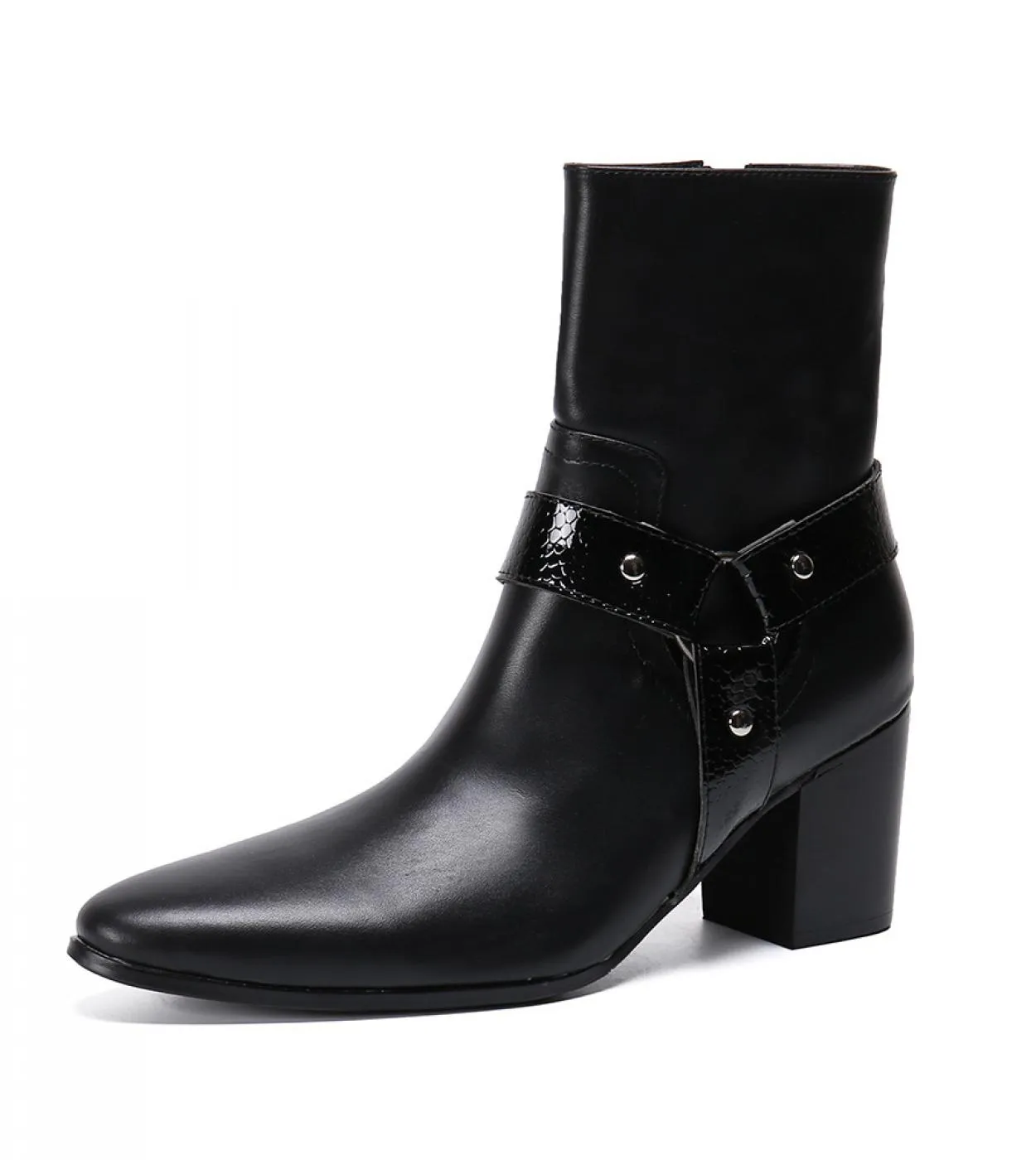 Stivaletti con tacco alto da uomo Scarpe con tacco alto da uomo Stivaletti Chelsea Stivaletti Chelsea da uomo