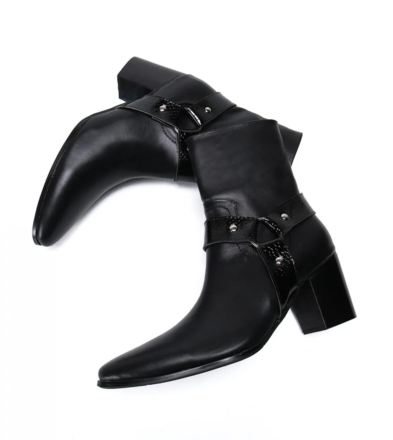 Stivaletti con tacco alto da uomo Scarpe con tacco alto da uomo Stivaletti Chelsea Stivaletti Chelsea da uomo