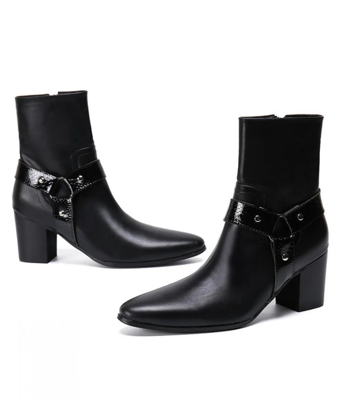 Stivaletti con tacco alto da uomo Scarpe con tacco alto da uomo Stivaletti Chelsea Stivaletti Chelsea da uomo