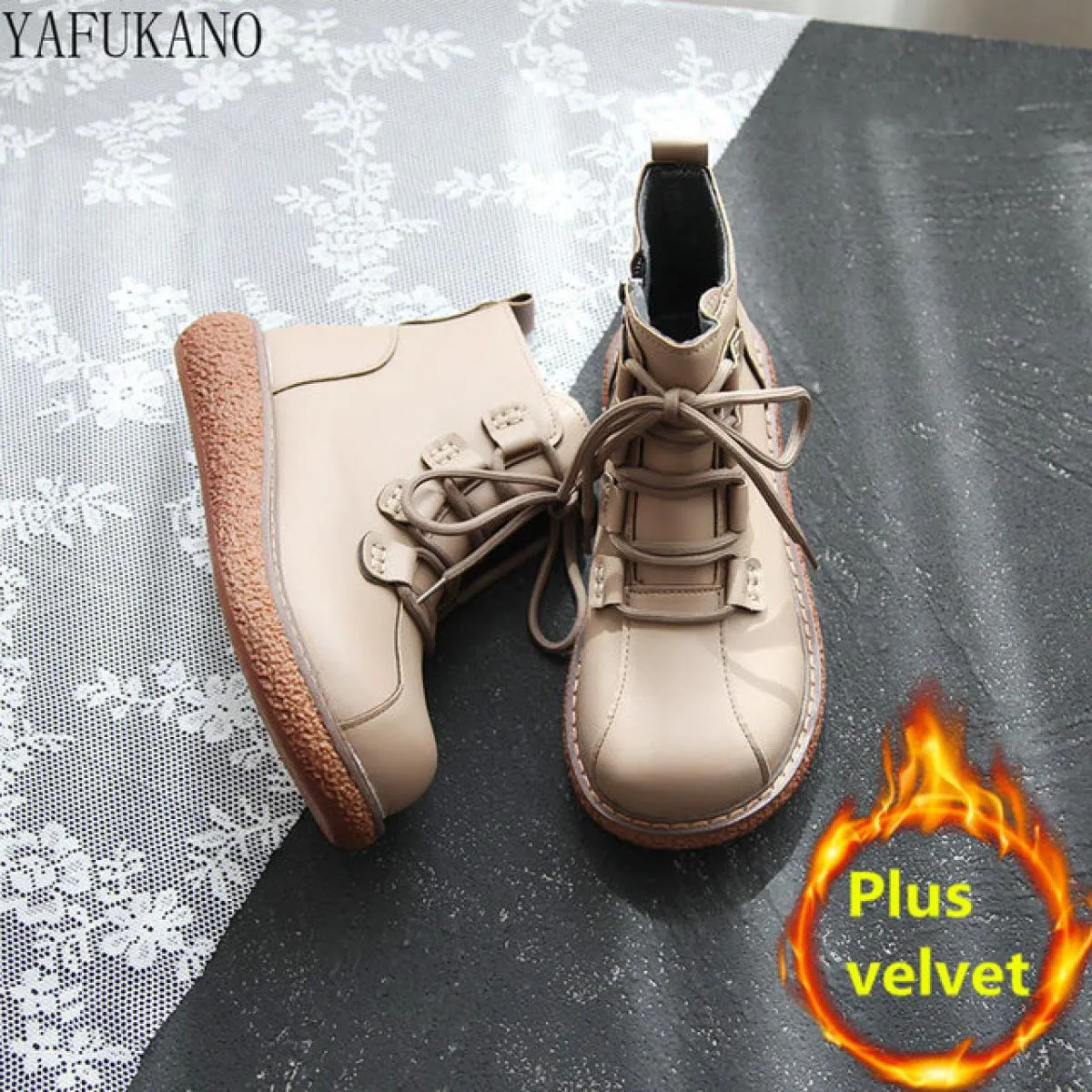 Stivaletti morbidi e carini per studentesse Stivaletti con fondo spesso stile college Mori Stivaletti invernali con testa grande