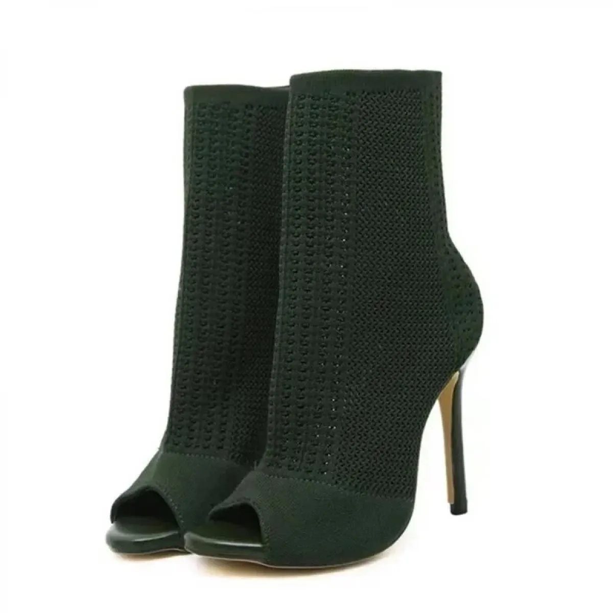 Stivaletti stile punta aperta Stivaletti elasticizzati in tessuto da donna Stivaletti traspiranti Dance Pole Scarpe da donna 202