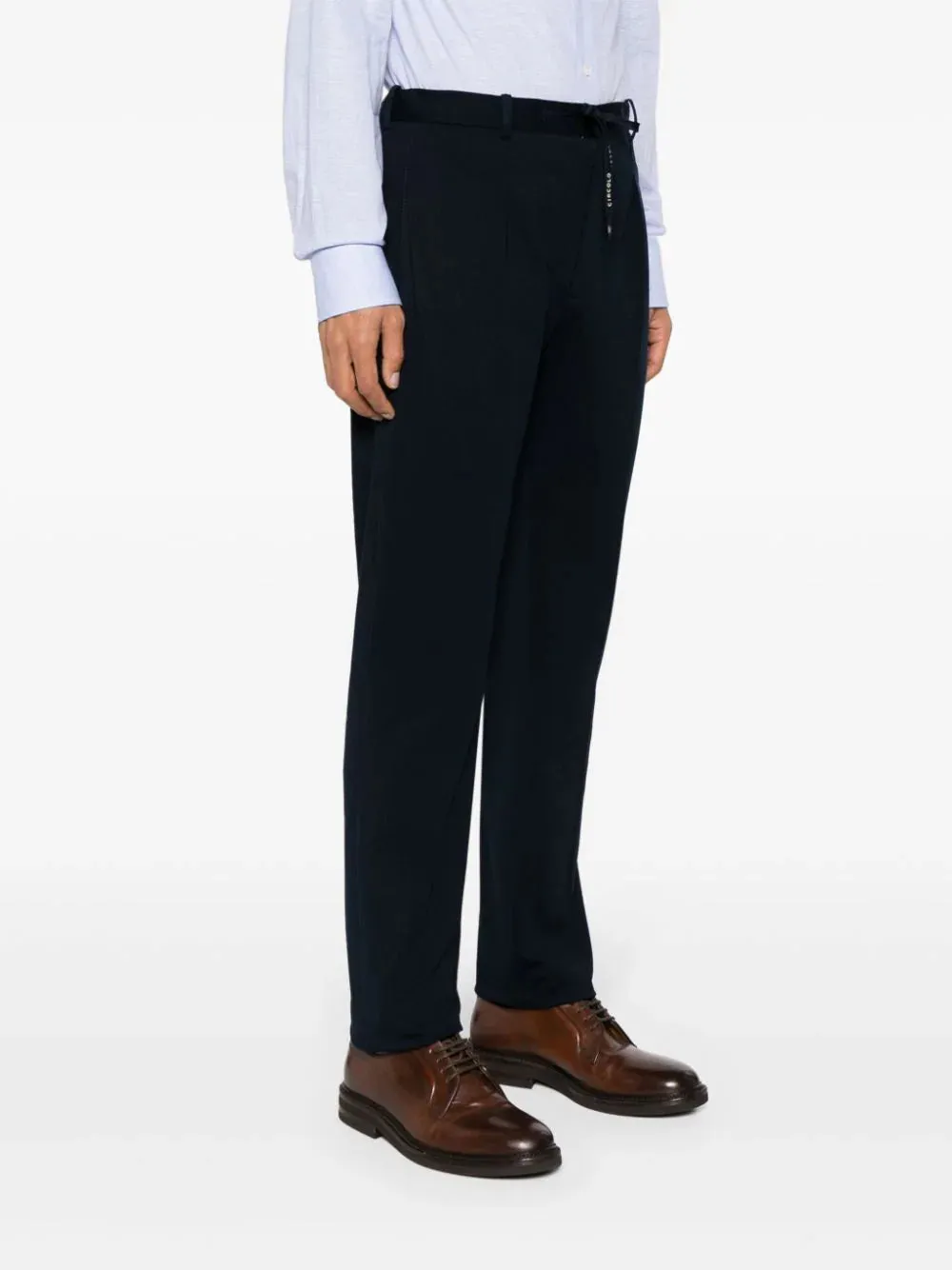 Straight Trousers with Pleats / Blue
