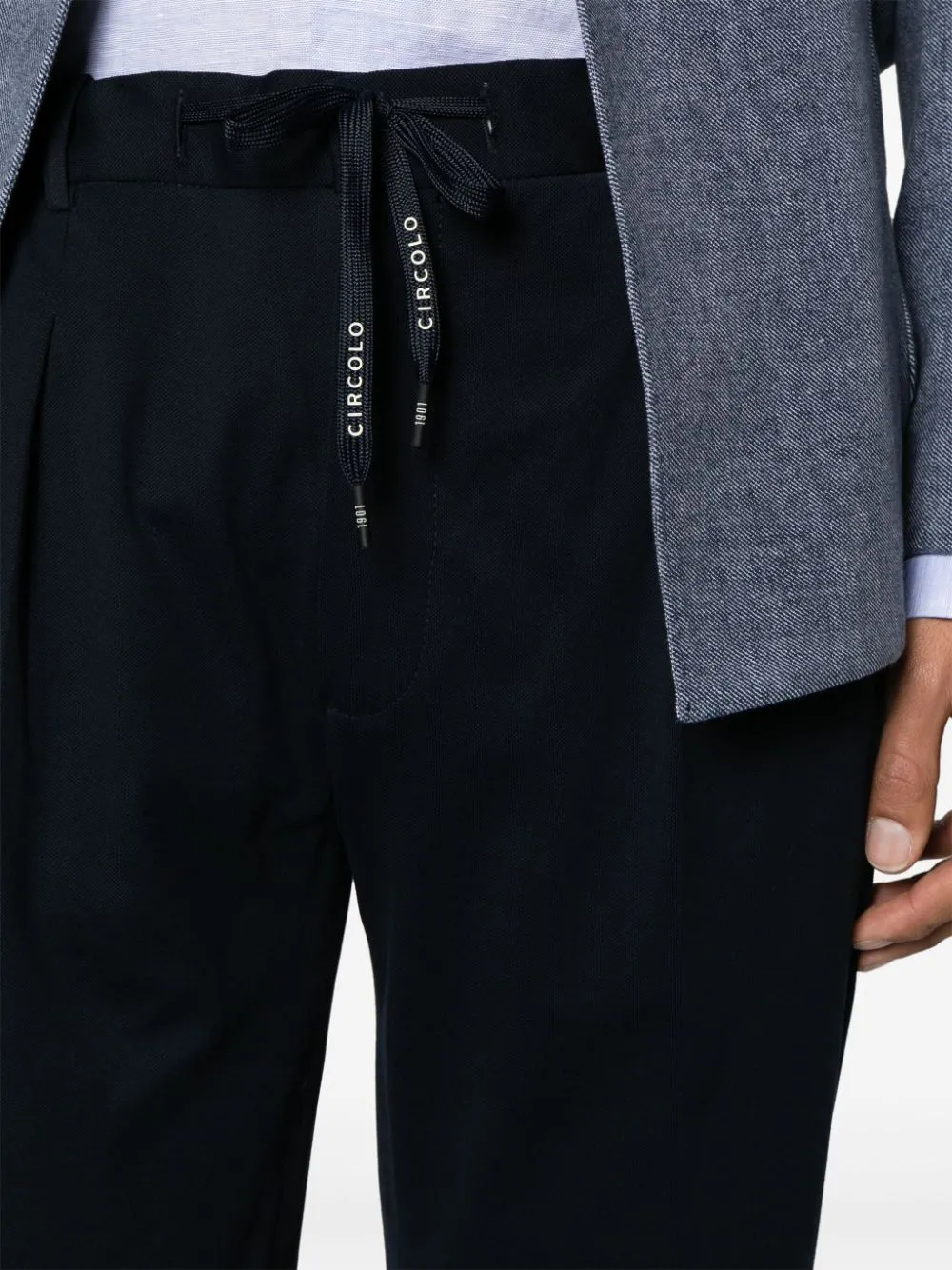 Straight Trousers with Pleats / Blue
