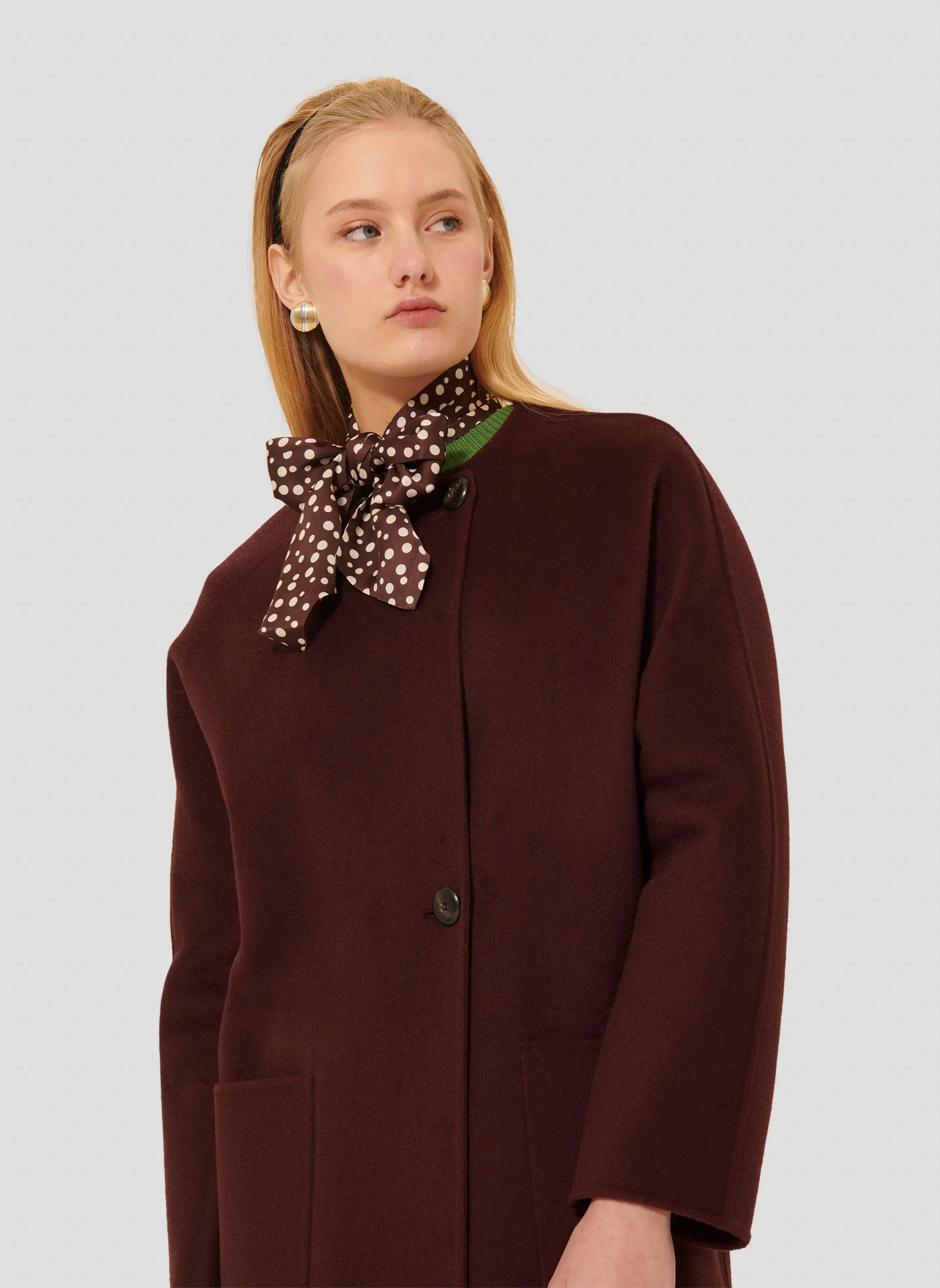  TARA JARMON   MARA - Cappotto ampio in lana | Viola