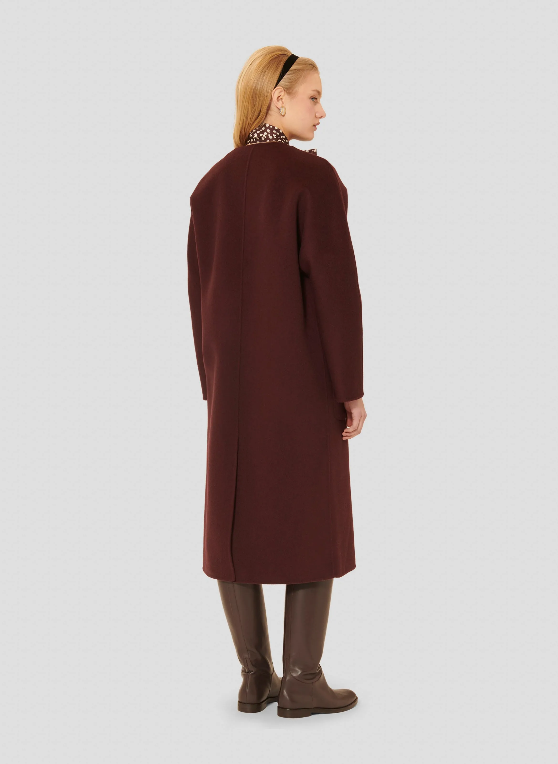  TARA JARMON   MARA - Cappotto ampio in lana | Viola