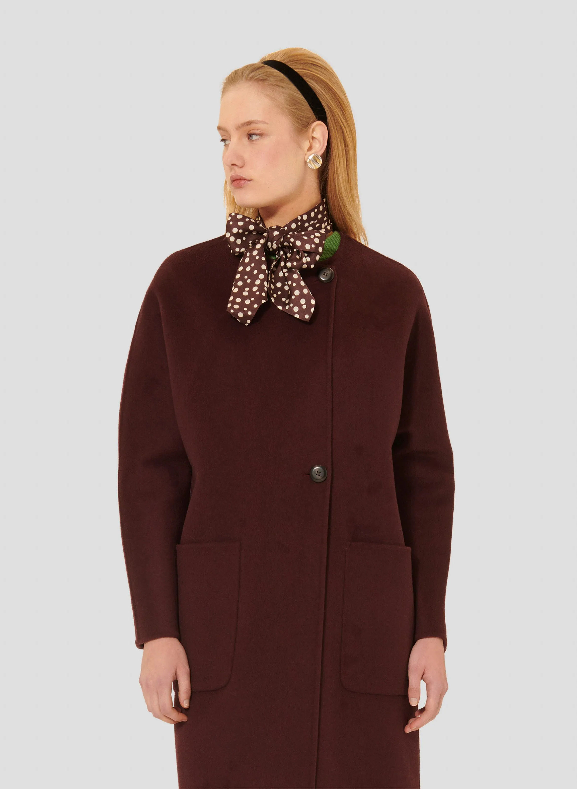 TARA JARMON   MARA - Cappotto ampio in lana | Viola