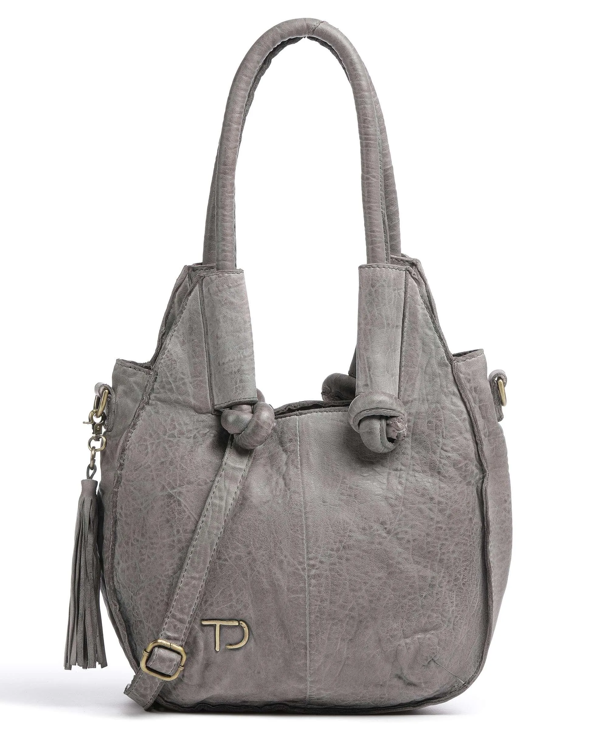  Taschendieb Wien Taborstraße 4 Borsa hobo pelle di vacchetta grana grigio  