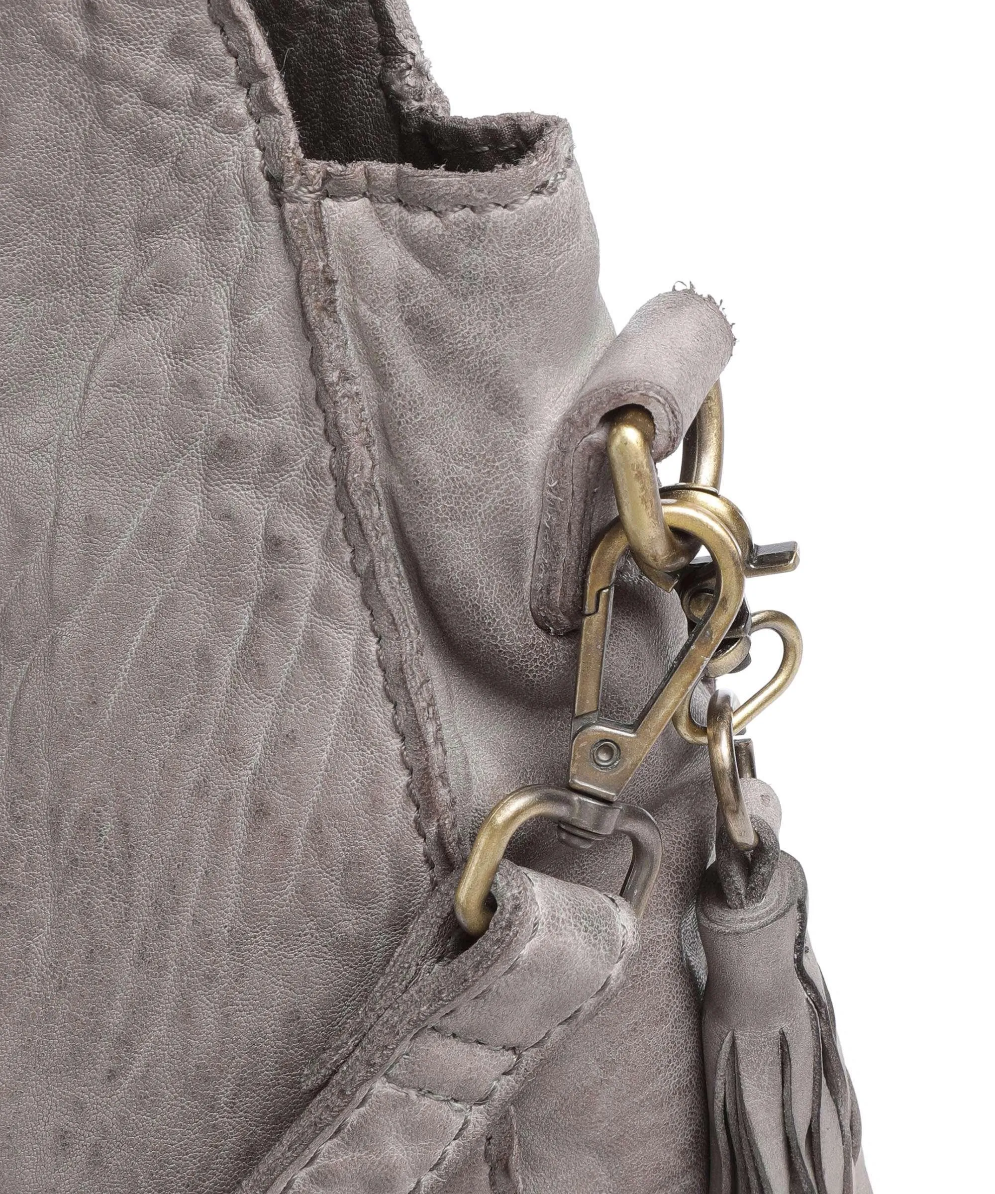  Taschendieb Wien Taborstraße 4 Borsa hobo pelle di vacchetta grana grigio  