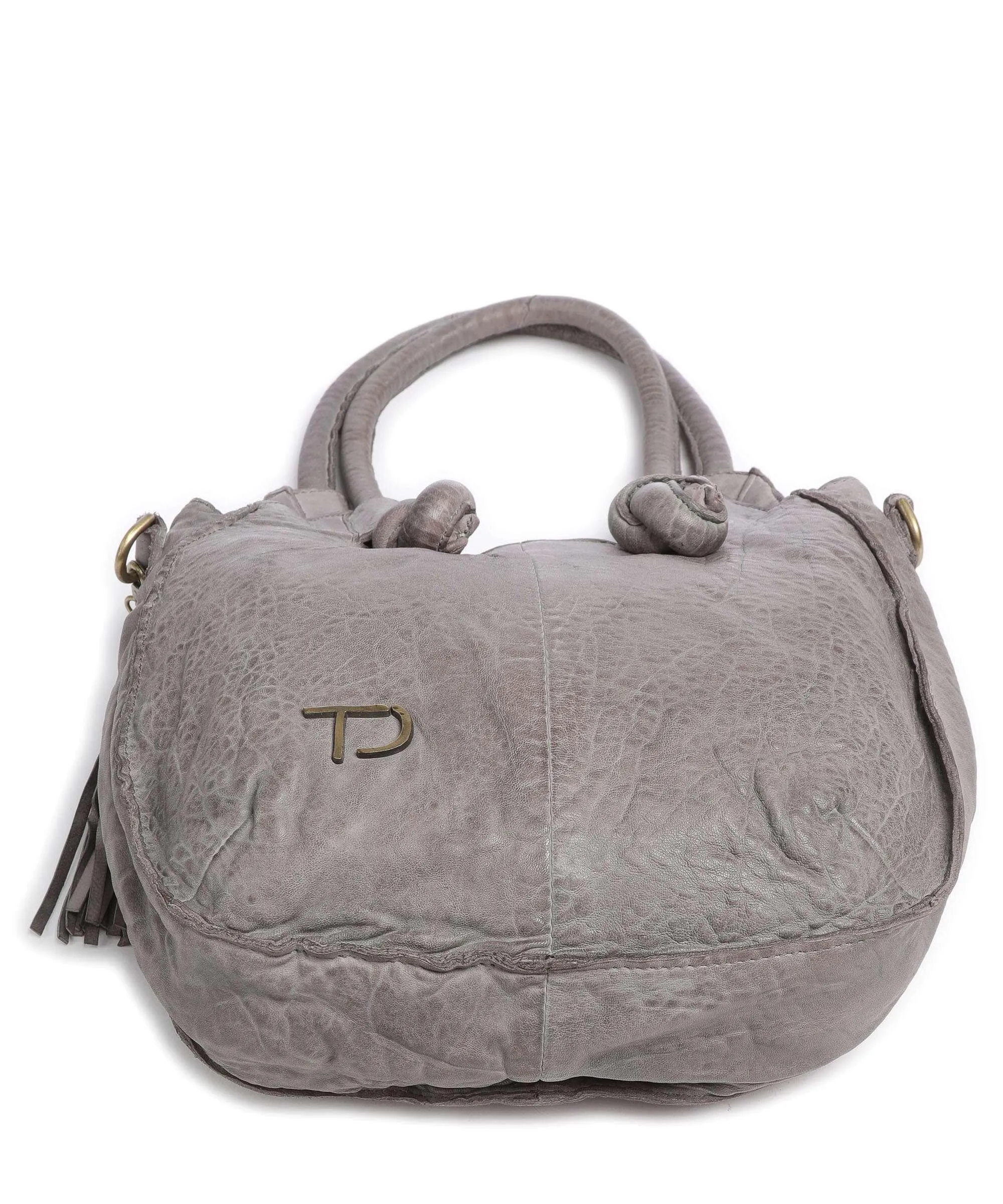  Taschendieb Wien Taborstraße 4 Borsa hobo pelle di vacchetta grana grigio  