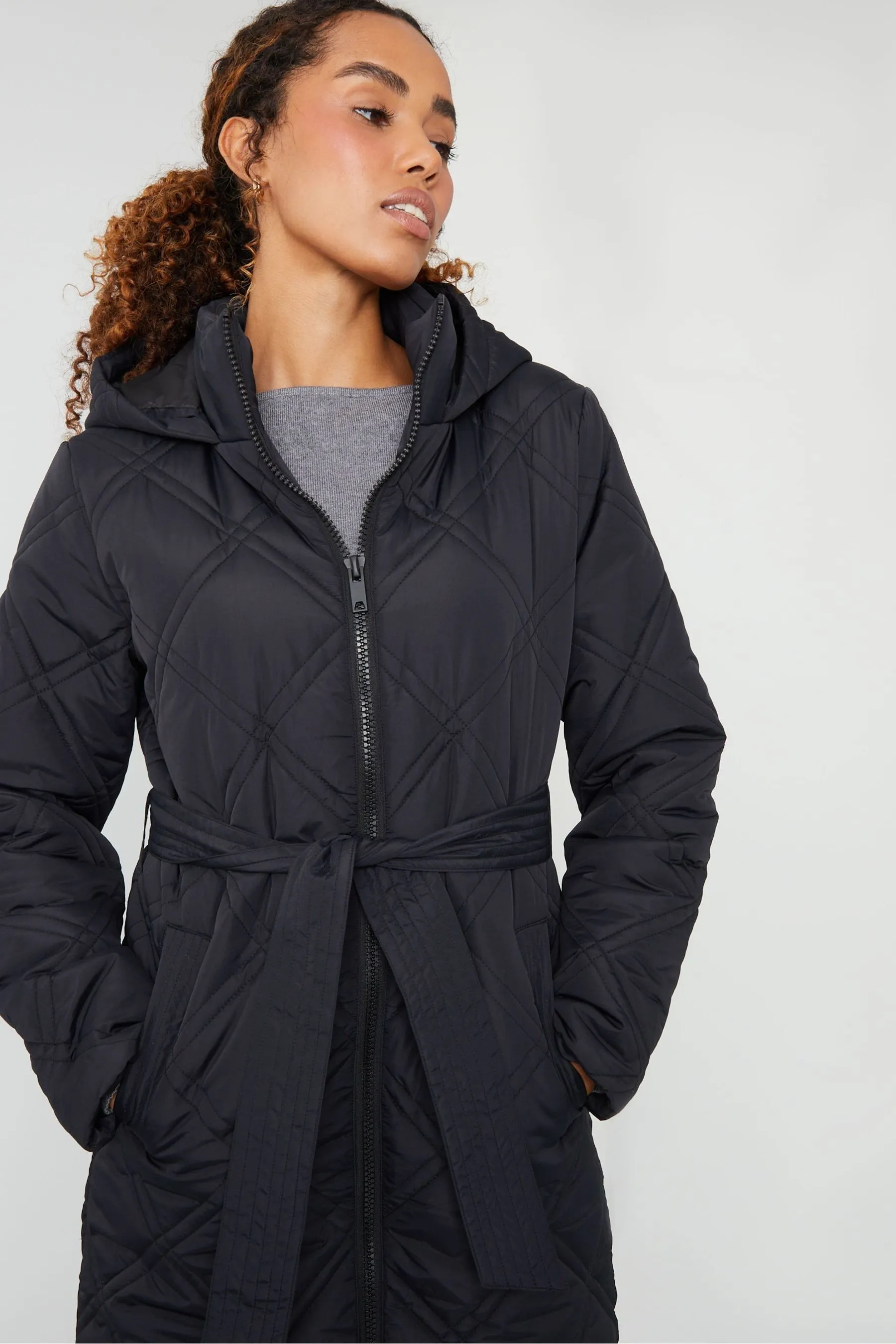Threadbare Con cintura - Cappotto imbottito a rombi trapuntato