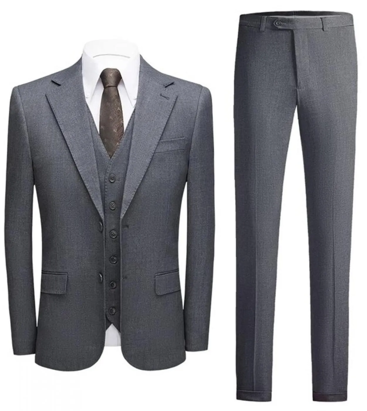 Tian Qiong Grey Plaid Men Abiti per matrimonio Abito di alta qualità Uomo daffari 3 pezzi Smoking Homme Mens Fashion Prom Dres