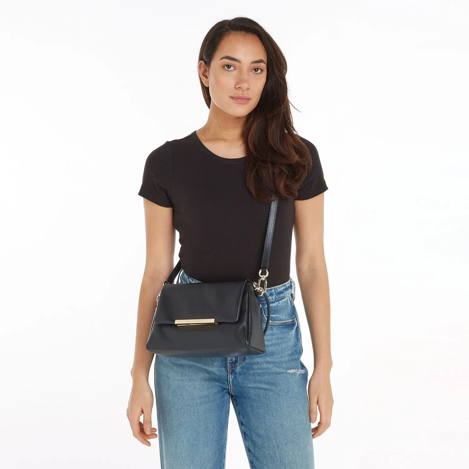 Tommy Hilfiger TH Plaque Borsa a tracolla Pelle 26 cm