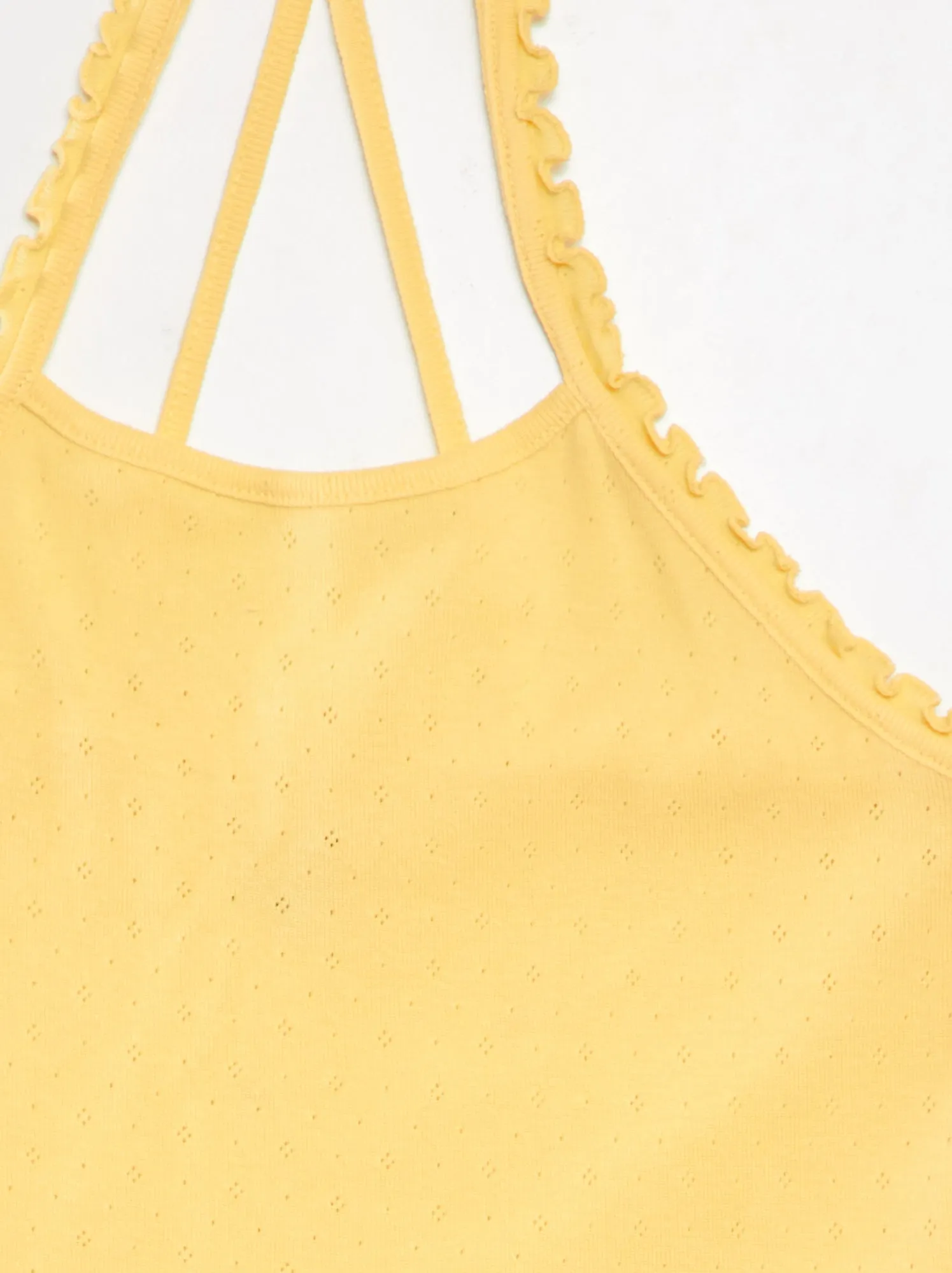 Top con spalline sottili con volant - GIALLO