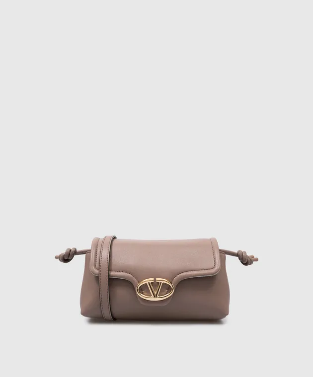 Valentino Borsa a tracolla in pelle beige VLOGO del 1960 5W2P0AC4ZFJ
