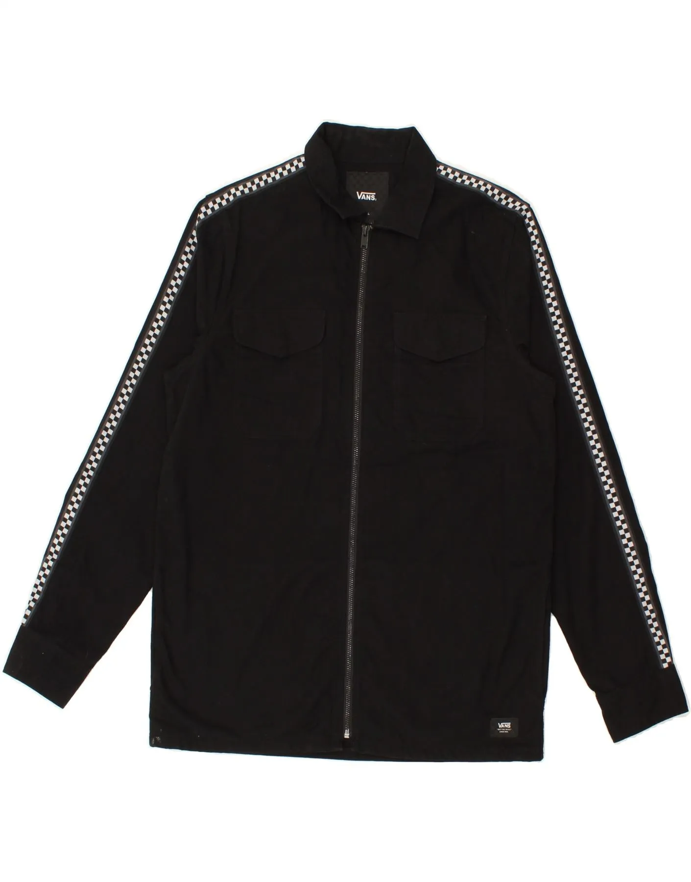 VANS Mens Overshirt Shirt Small Black Cotton