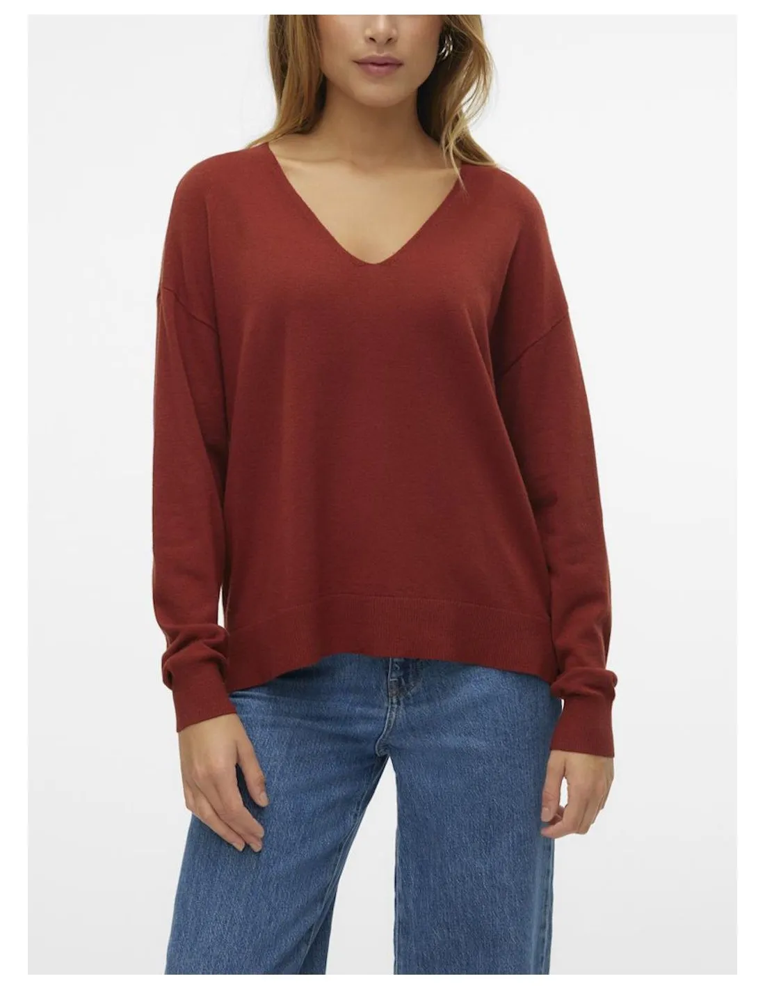 VERO MODA DONNA BREEZE LS V-NECK PULLOVER GA BOO