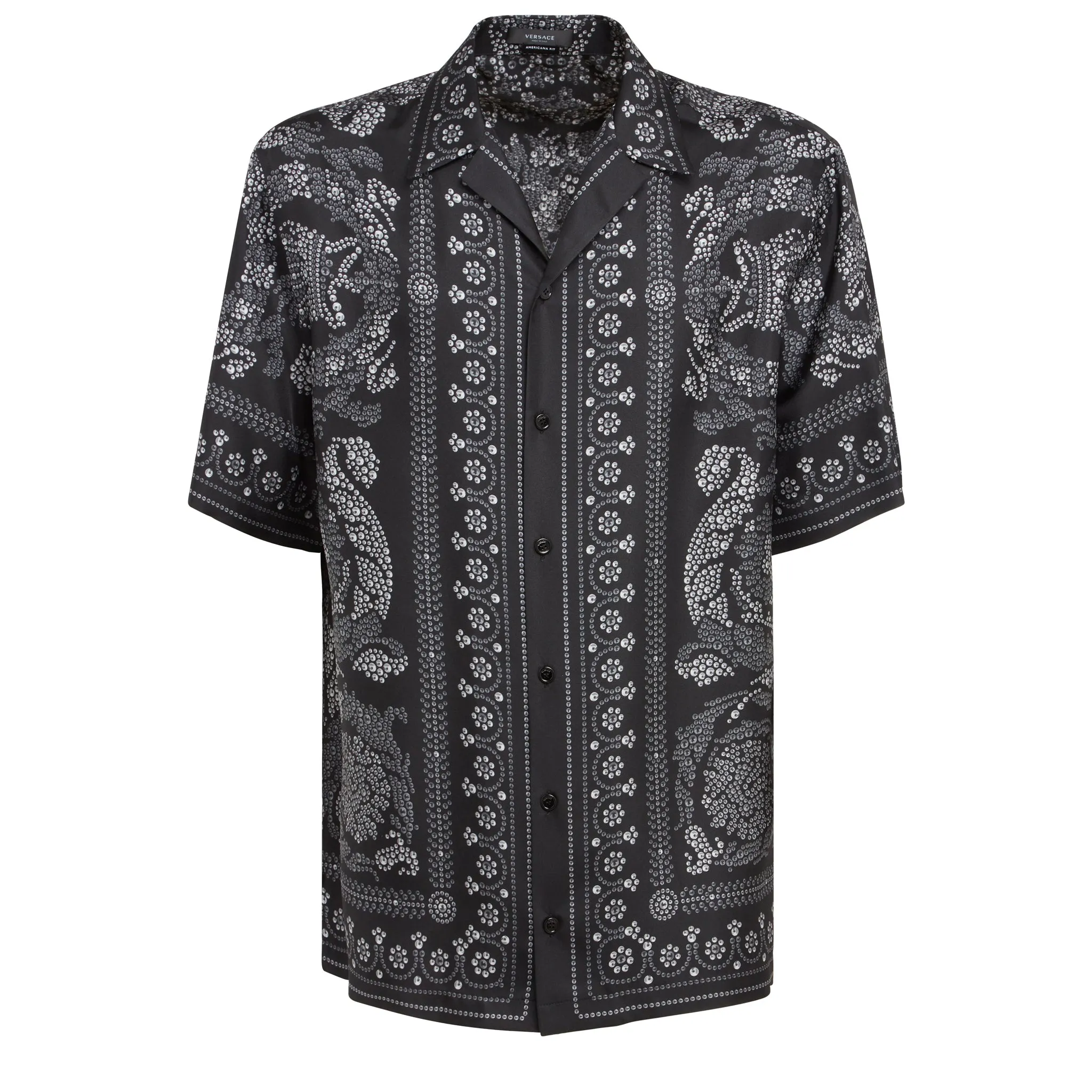 VERSACE  Camicia ''Barocco Silhouette'' in seta nera