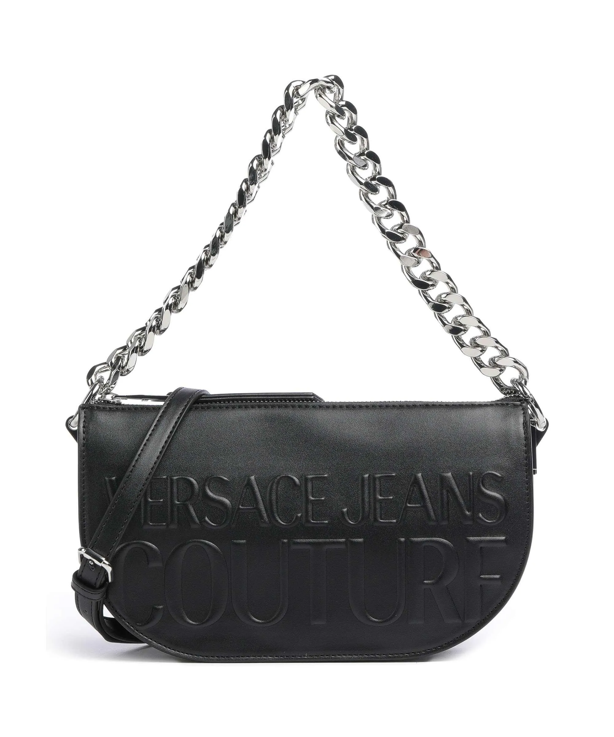 Versace Jeans Couture Institutional Logo Borsa a spalla pelle sintetica nero  