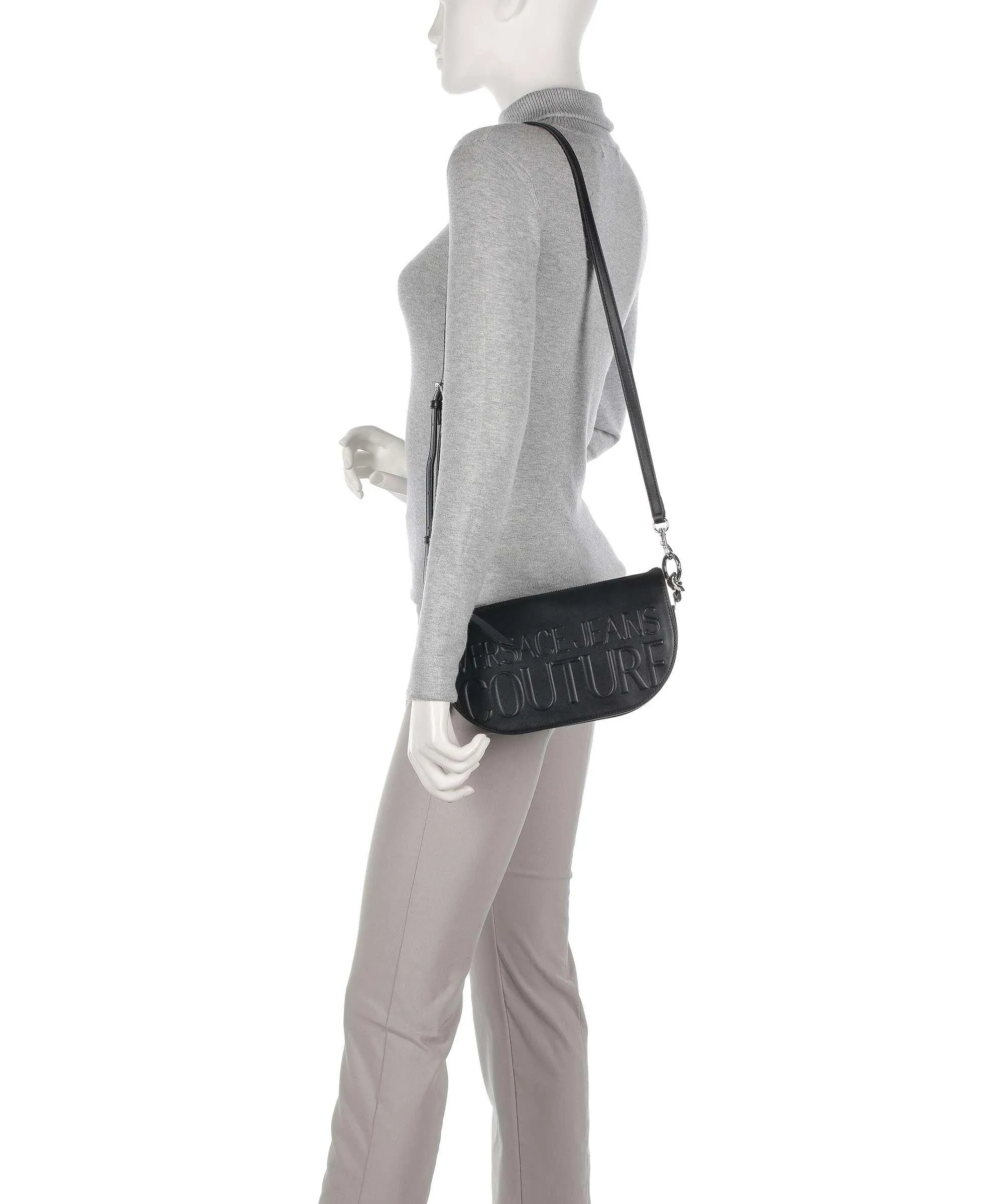  Versace Jeans Couture Institutional Logo Borsa a spalla pelle sintetica nero  