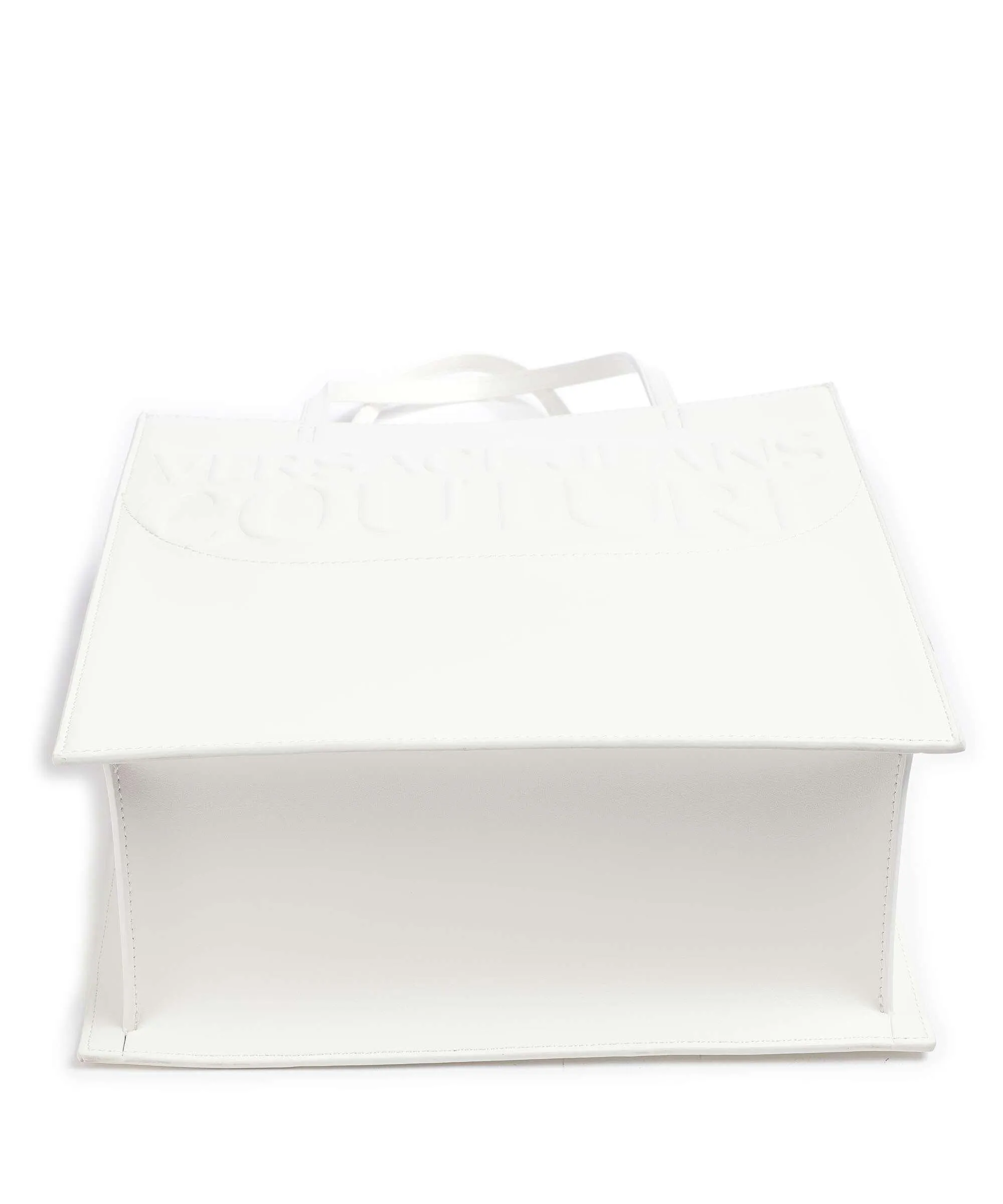  Versace Jeans Couture Institutional Logo Borsa shopper pelle sintetica bianco  
