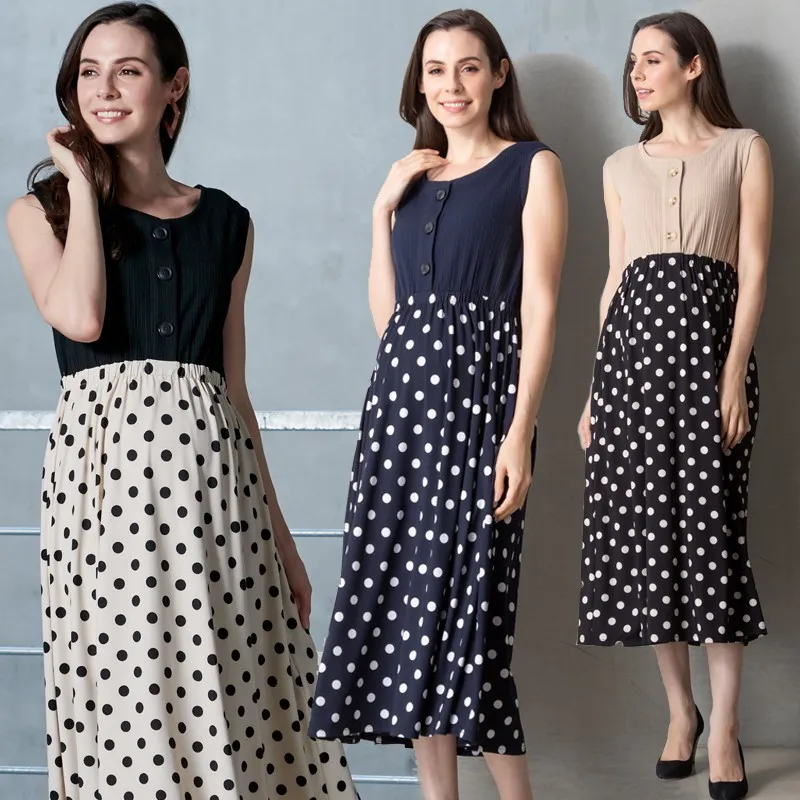 Vestito a pois premaman e allattamento