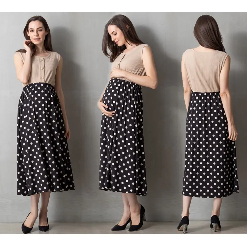 Vestito a pois premaman e allattamento