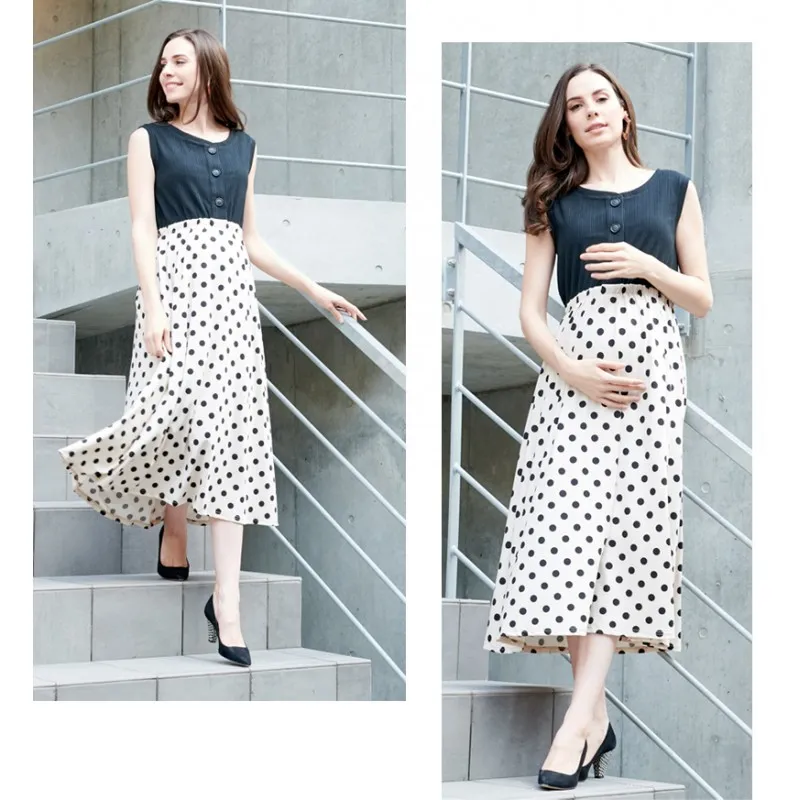 Vestito a pois premaman e allattamento